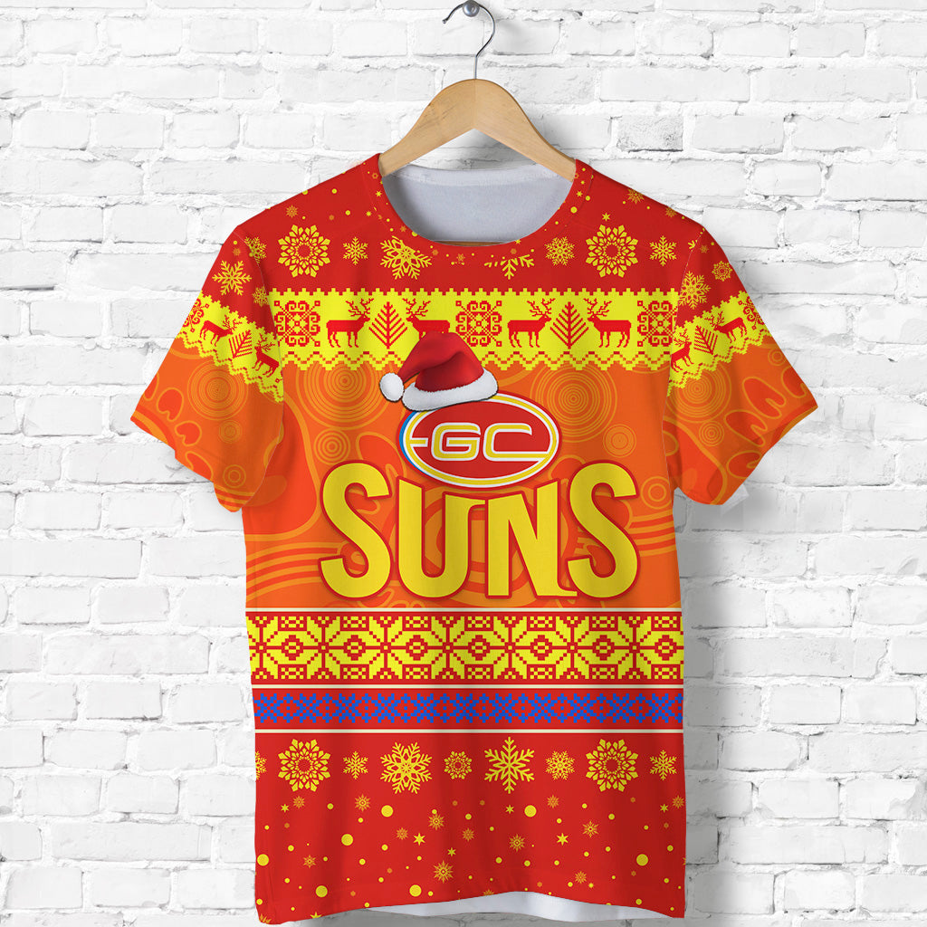 (Custom Personalised) Gold Coast Suns T shirt Christmas Simple Style - Vibe Hoodie Shop