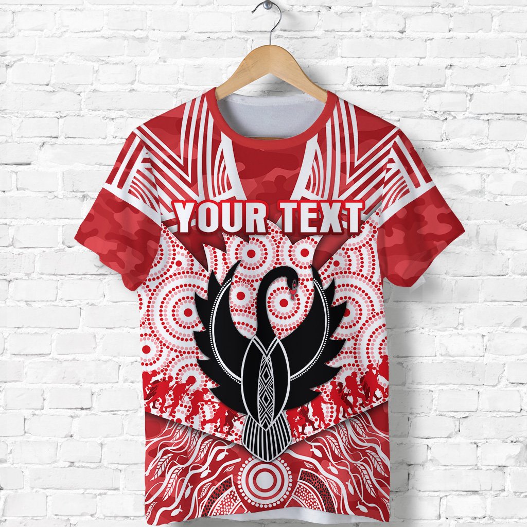 (Custom Personalised) Sydney Swans T shirt ANZAC Day Indigenous - Vibe Hoodie Shop