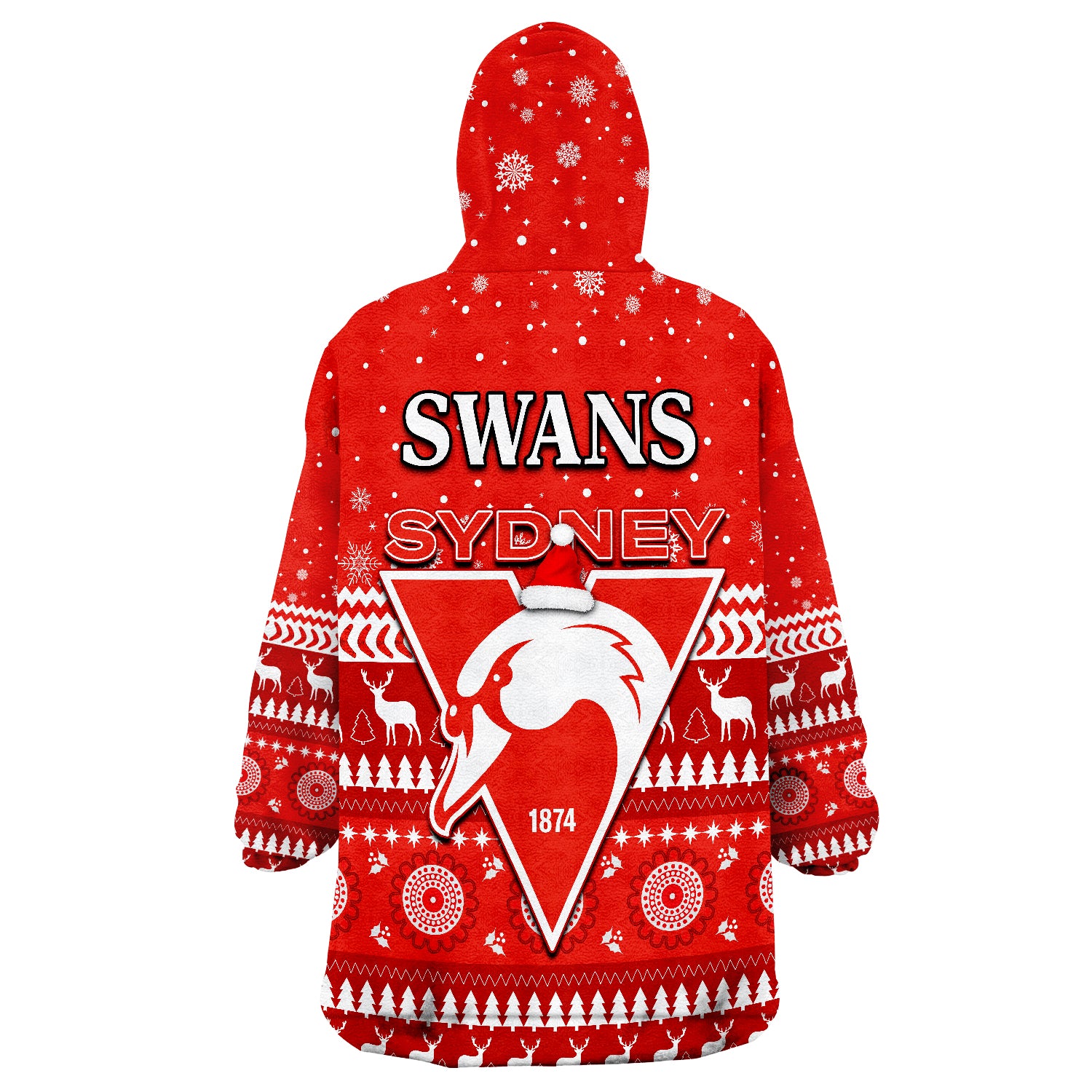 Swans Football Christmas Sydney Wearable Blanket Hoodie - Vibe Hoodie Shop