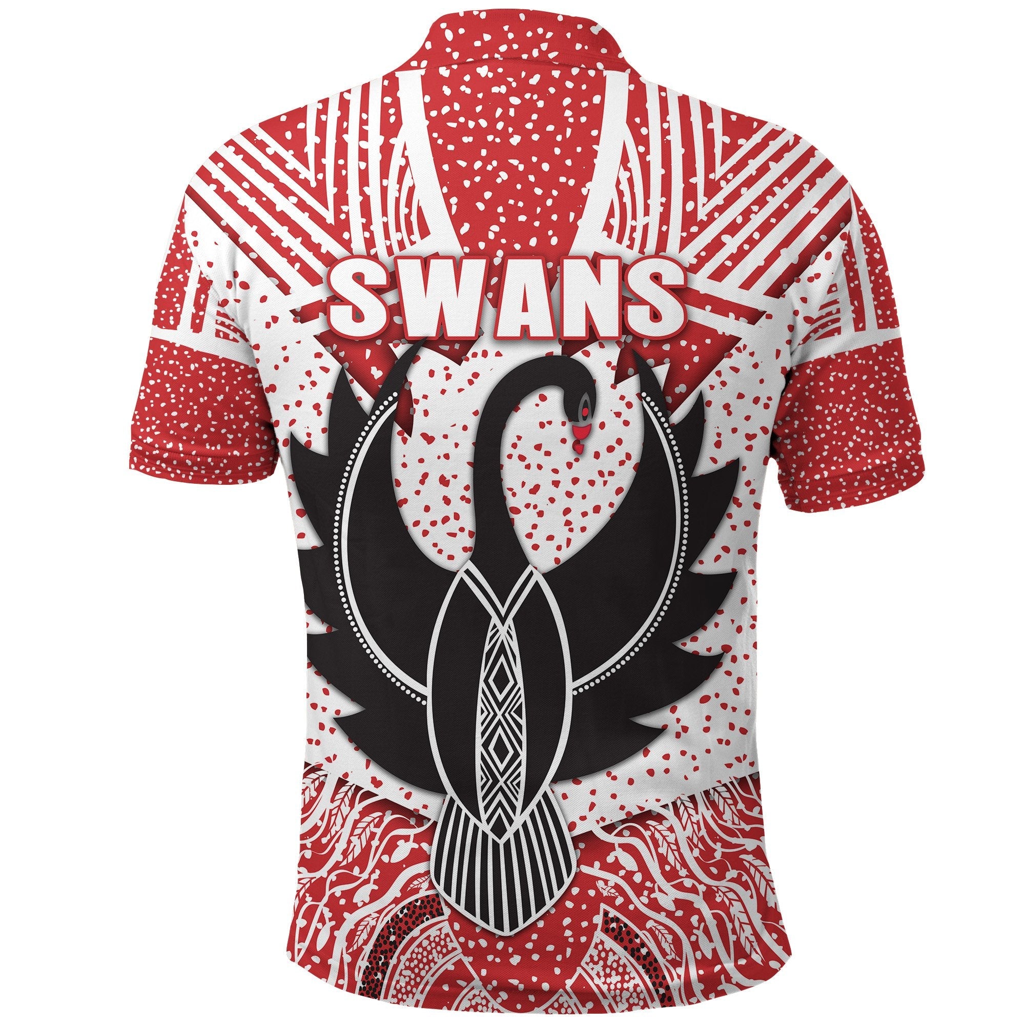 Sydney Polo Shirt Indigenous Swans - Vibe Hoodie Shop