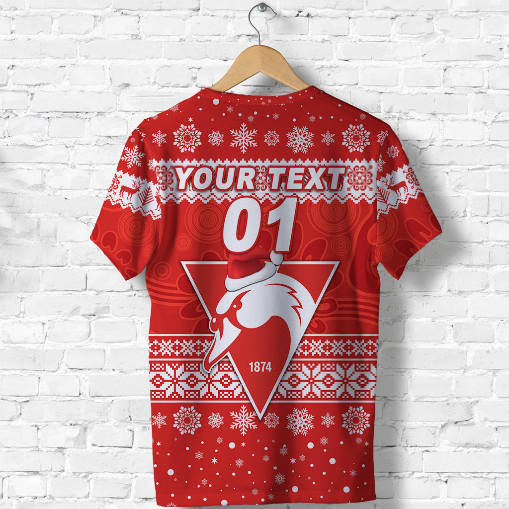 (Custom Personalised) Sydney Swans T shirt Christmas Simple Style - Vibe Hoodie Shop