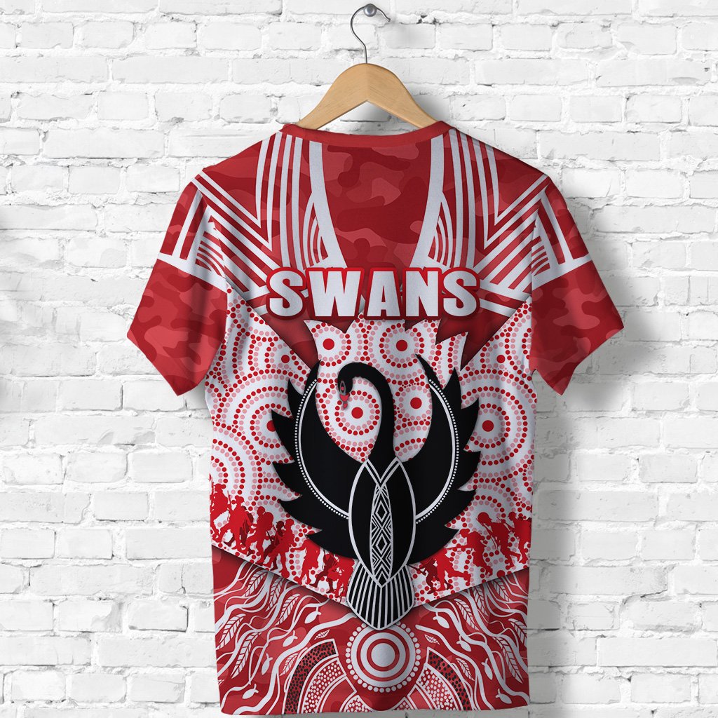 Sydney Swans T shirt ANZAC Day Indigenous - Vibe Hoodie Shop