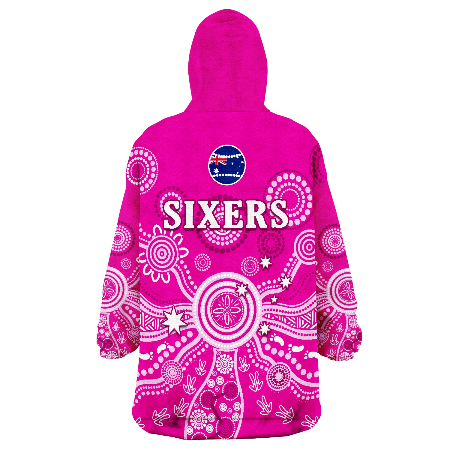 Sydney Sixers Cricket Indigenous Australian Art Ver.01 Wearable Blanket Hoodie - Vibe Hoodie Shop