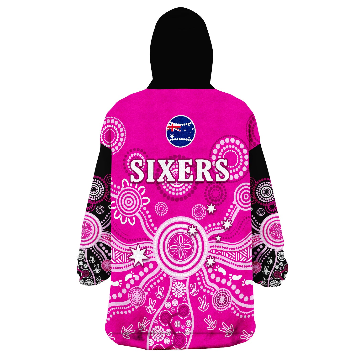 Sydney Sixers Cricket Indigenous Australian Art Ver.02 Wearable Blanket Hoodie - Vibe Hoodie Shop