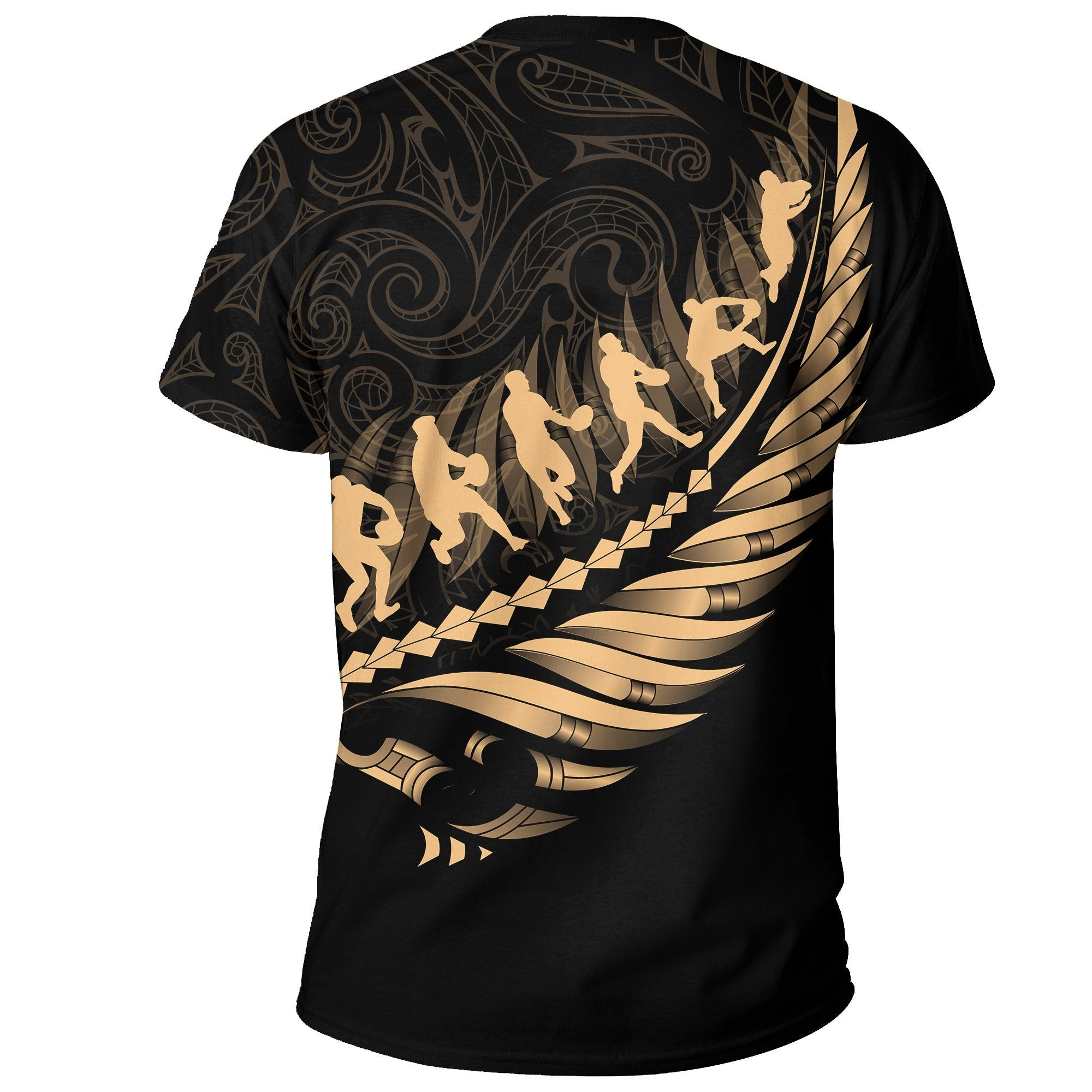 Aotearoa New Zealand T shirt - Maori Fern Rugby - Vibe Hoodie Shop