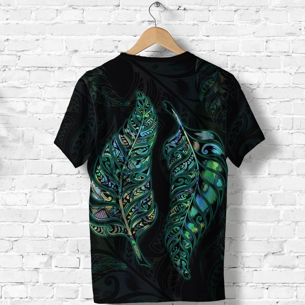 New Zealand Silver Fern Couple T shirt Paua Shell - Vibe Hoodie Shop