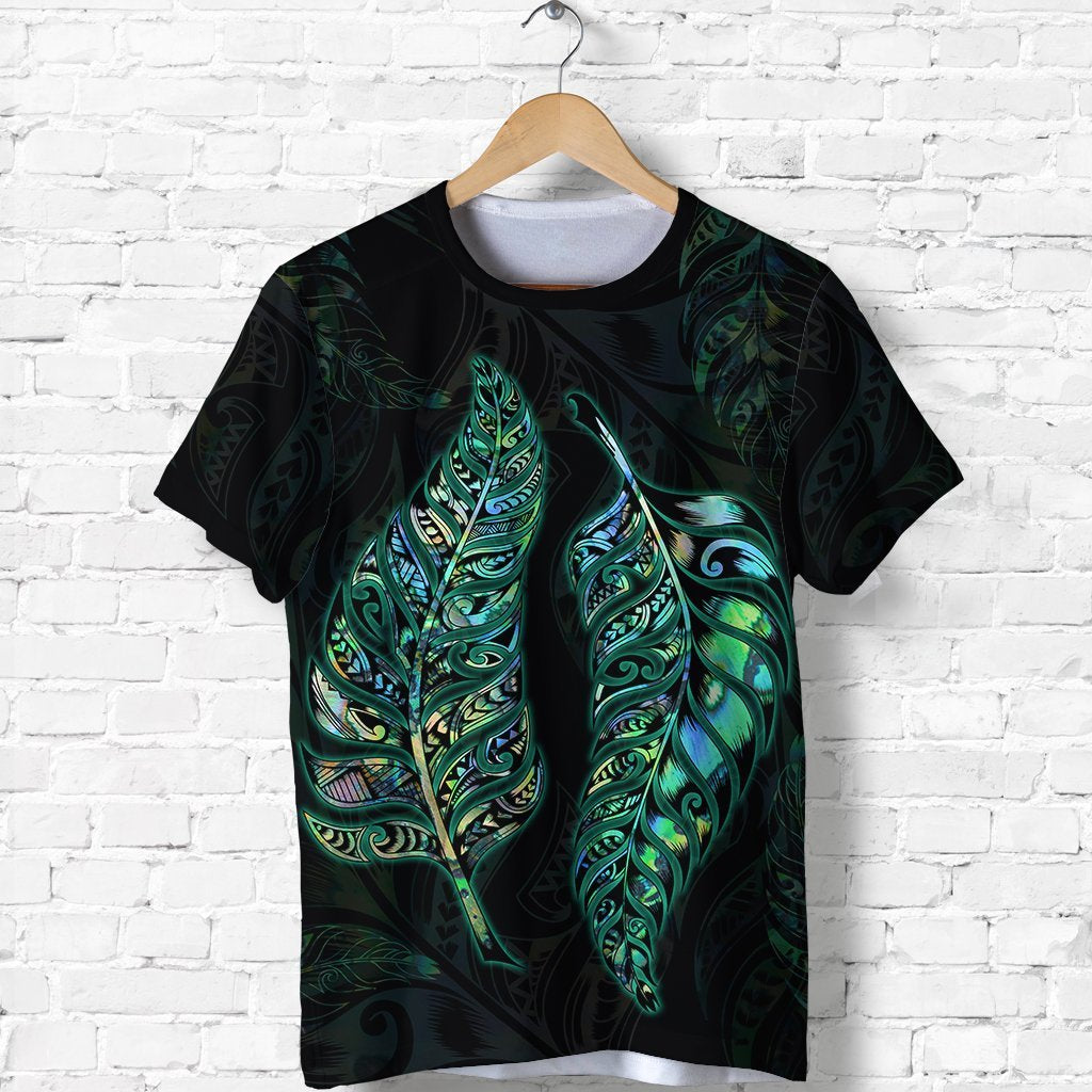 New Zealand Silver Fern Couple T shirt Paua Shell - Vibe Hoodie Shop