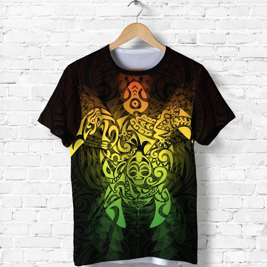 New Zealand Maori Shirt, Wairua Tattoo Turtle T shirt - Rasta - Vibe Hoodie Shop