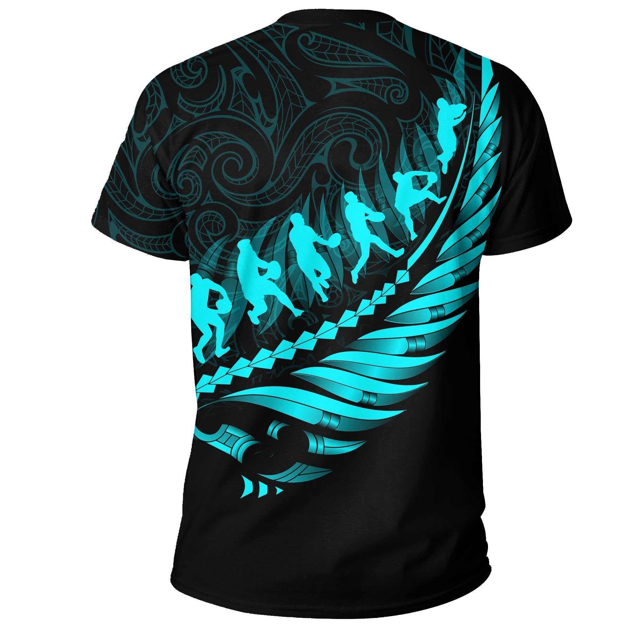 Aotearoa New Zealand T shirt - Maori Fern Rugby - Vibe Hoodie Shop