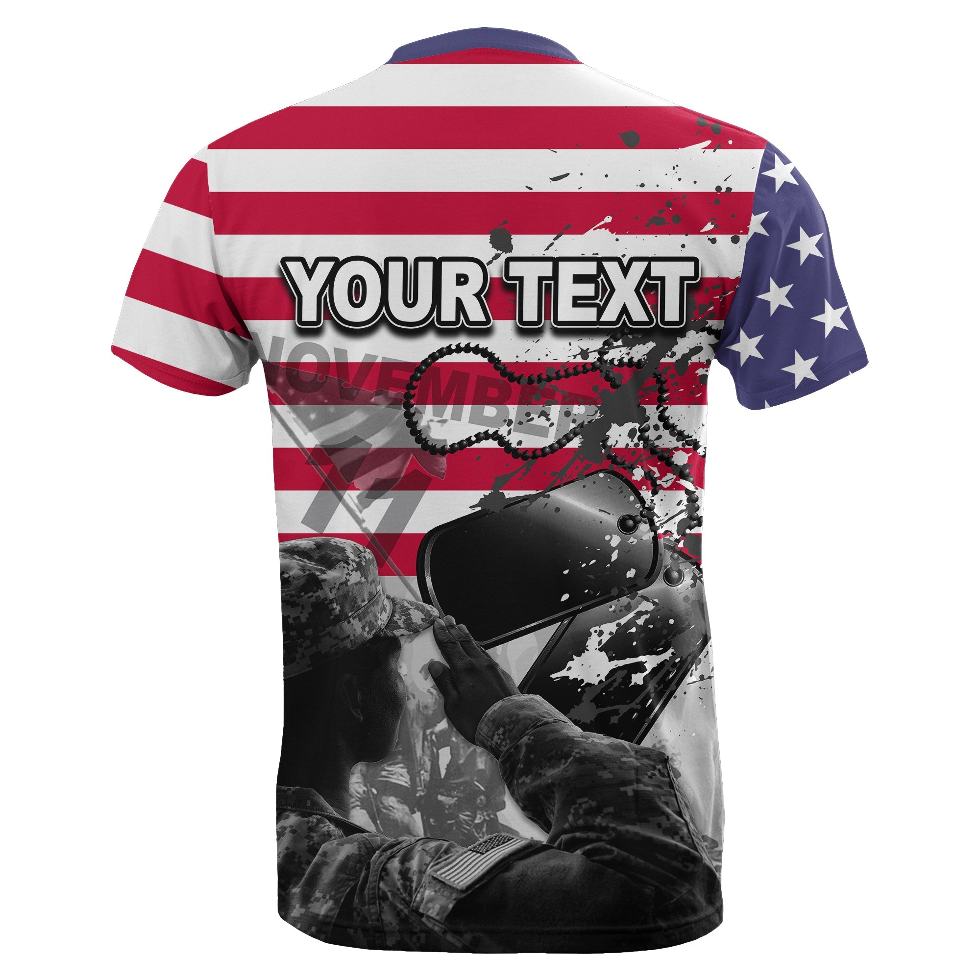 (Custom Personalised) Veterans Day T shirt Flag - Vibe Hoodie Shop