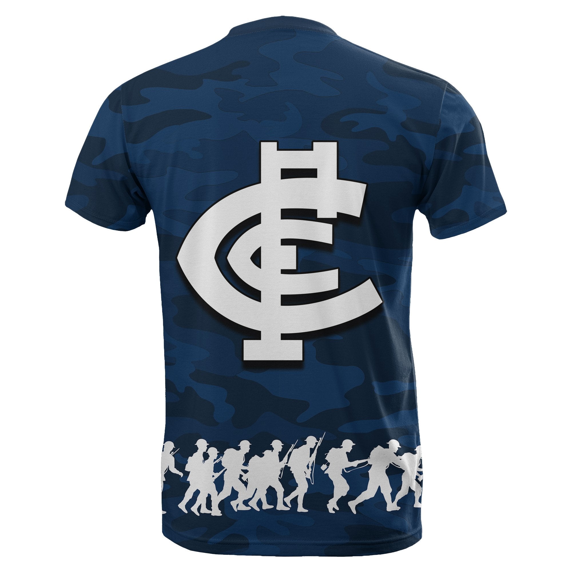 Carlton Blues T shirt ANZAC Day Army Patterns - Vibe Hoodie Shop