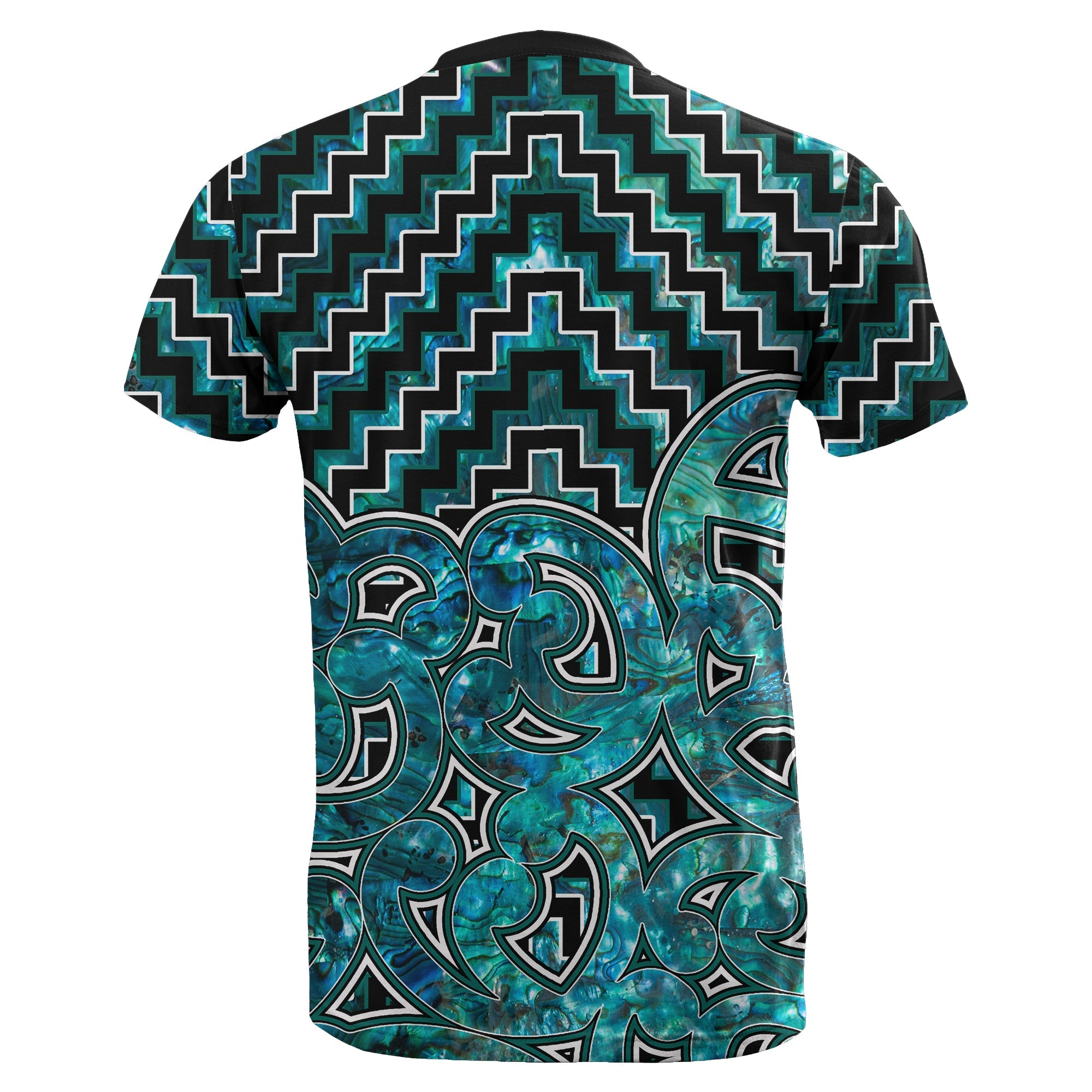 New Zealand T shirt Maori Graphic Tee patterns Paua Shell - Vibe Hoodie Shop