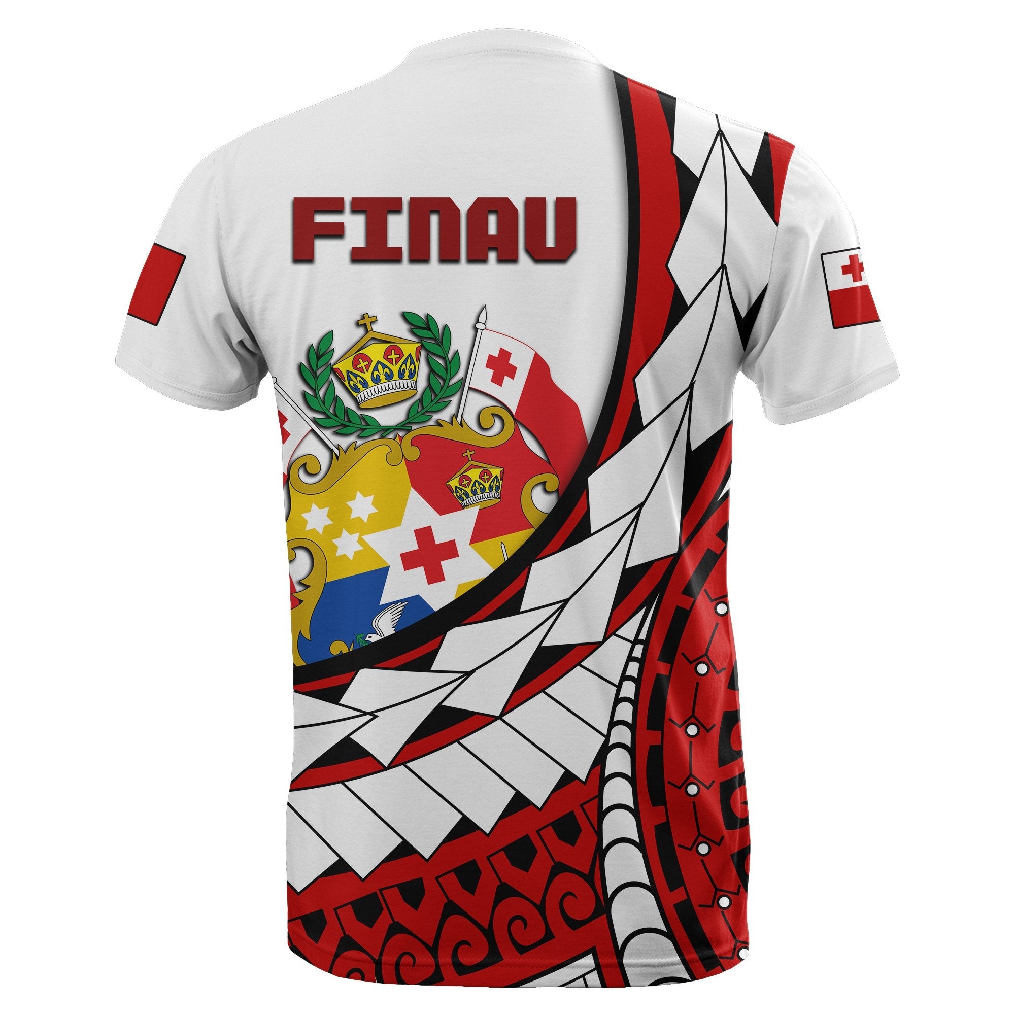 Finau T shirt - Tonga Polynesia Coat Of Arms - Vibe Hoodie Shop