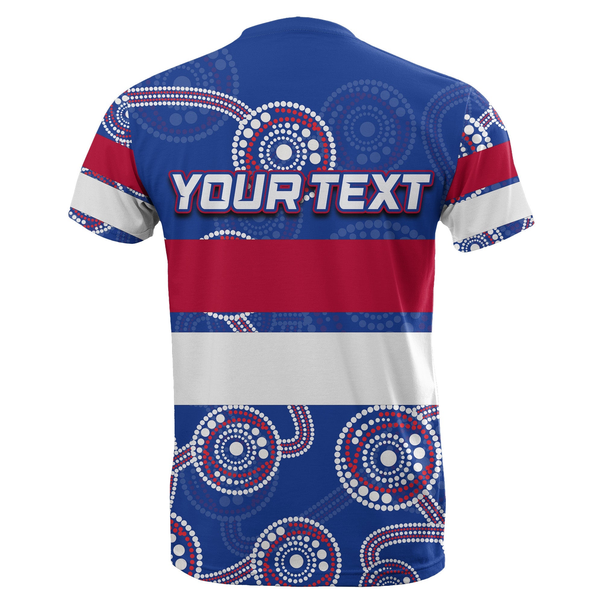 (Custom Personalised) Western Bulldogs T shirt Aboriginal Patterns - Vibe Hoodie Shop