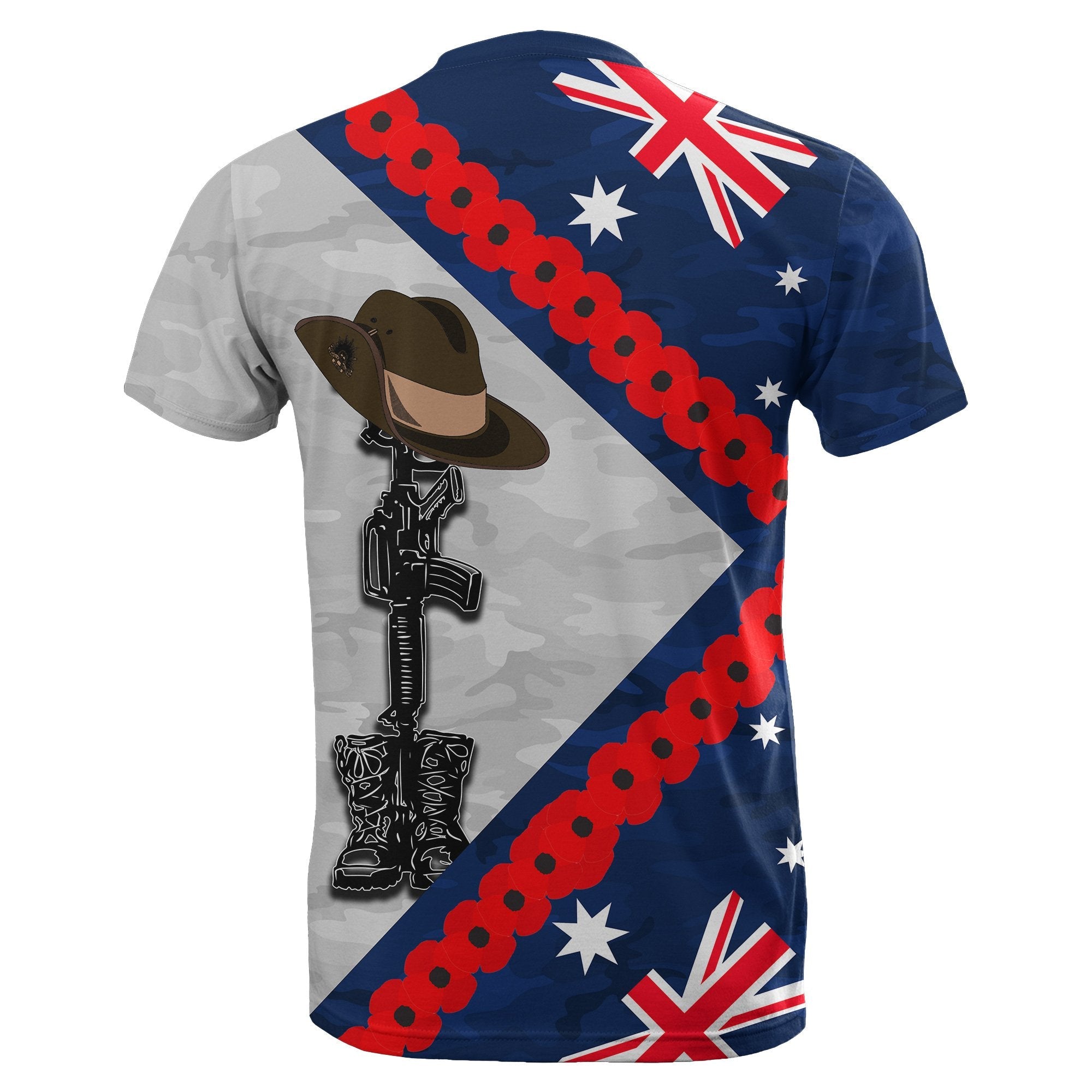 Australia Flag ANZAC Day T shirt Army - Vibe Hoodie Shop