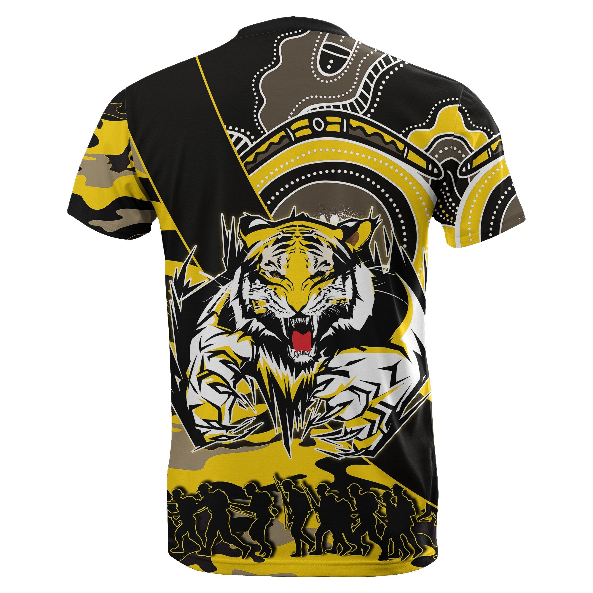 Richmond Tigers T shirt ANZAC Day Army Mix Aboriginal - Vibe Hoodie Shop