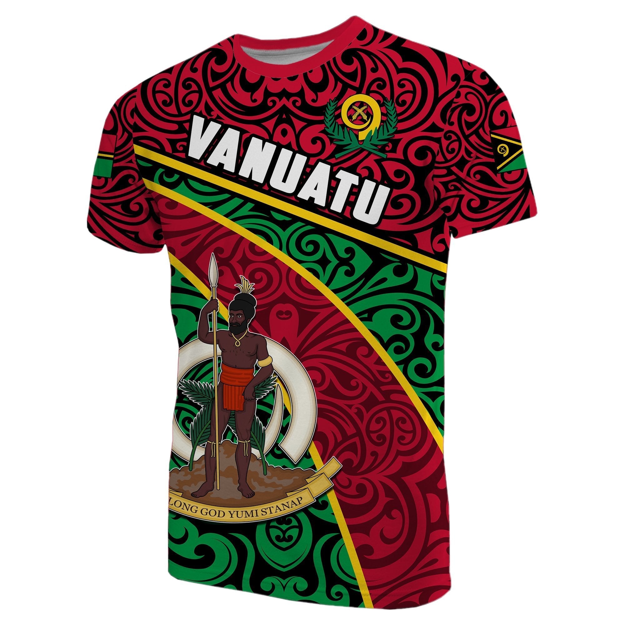 Vanuatu T shirt Coat Of Arms - Vibe Hoodie Shop