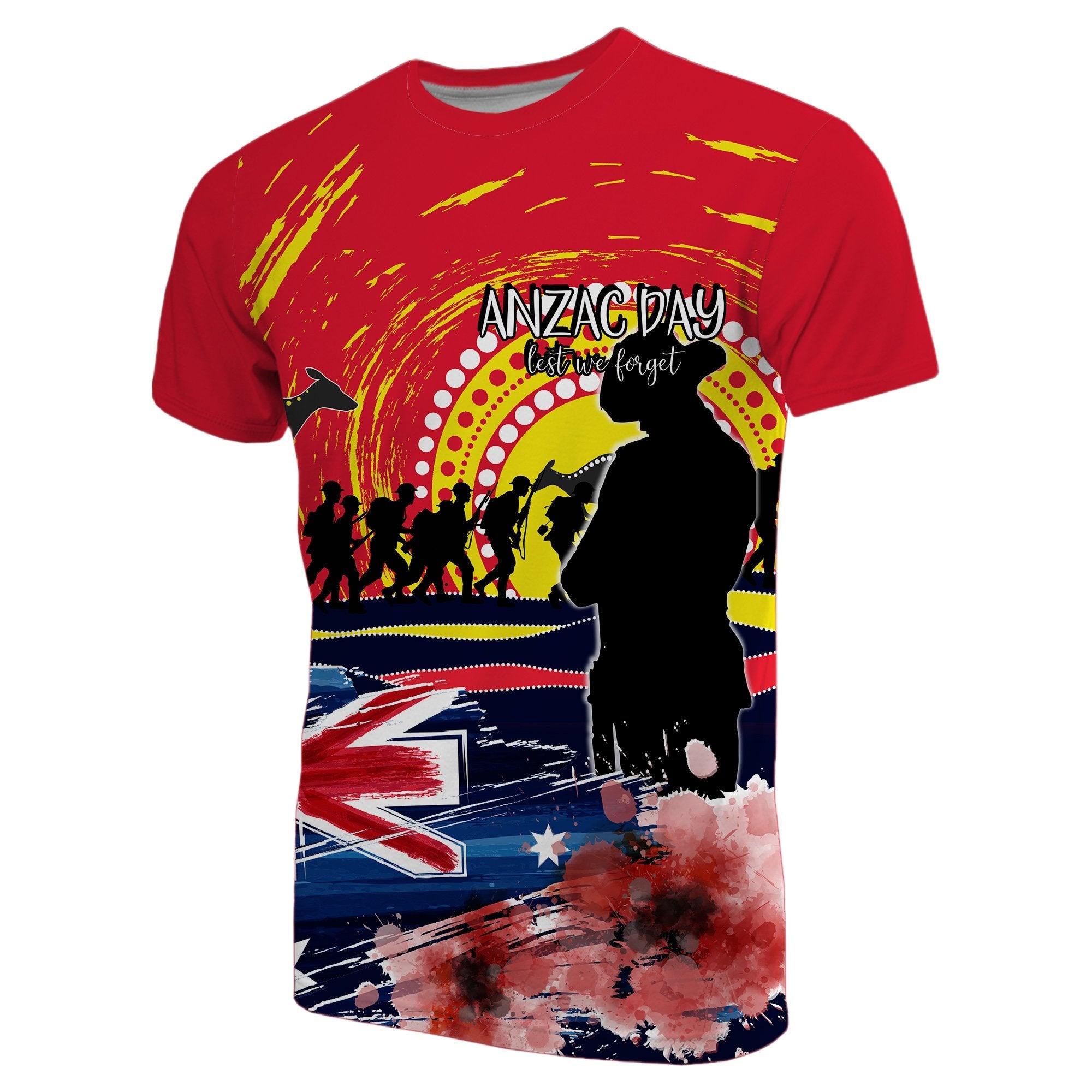 Australia T shirt ANZAC Day Lest We Forget No.2 - Vibe Hoodie Shop