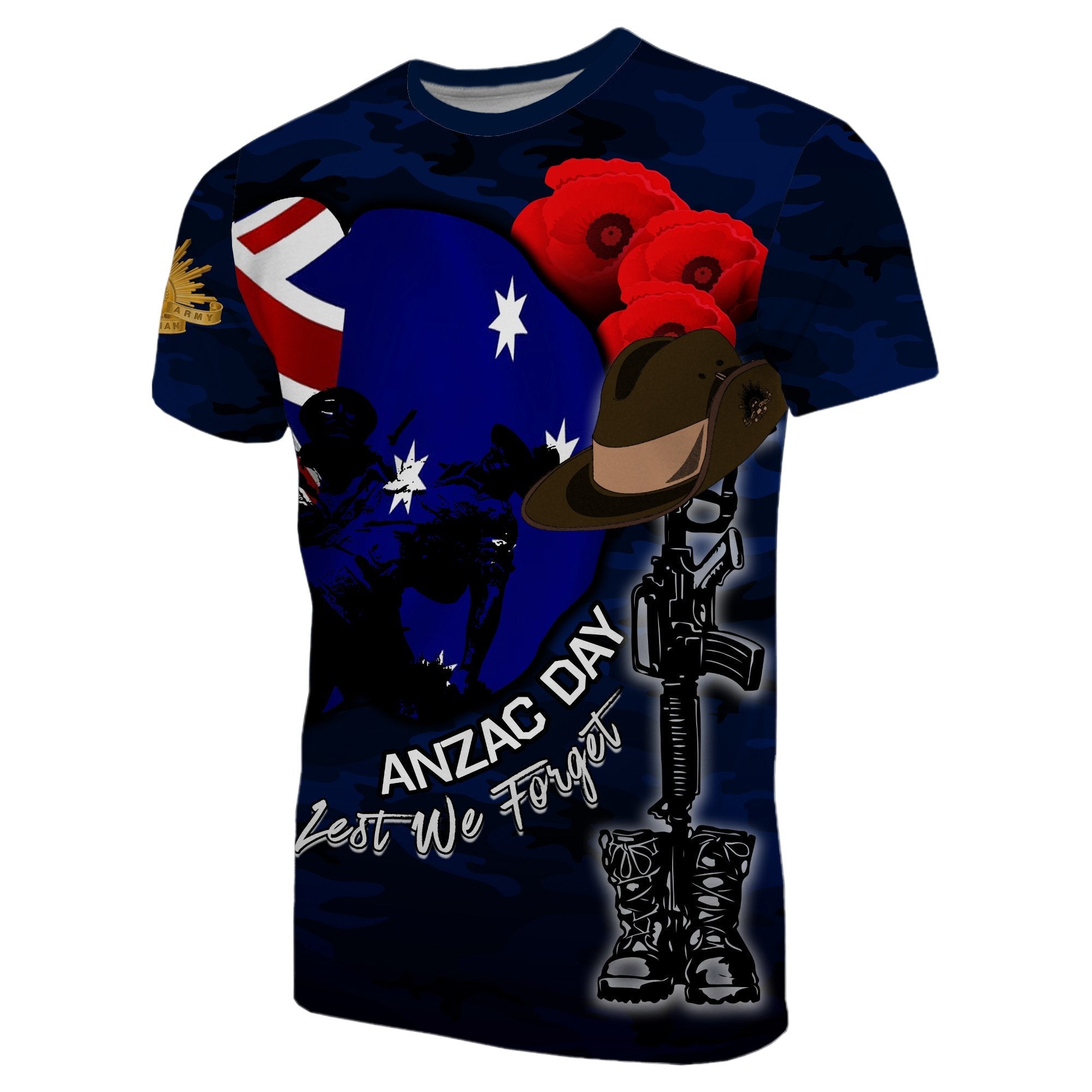 Australia ANZAC Day T shirt Army No.1 - Vibe Hoodie Shop