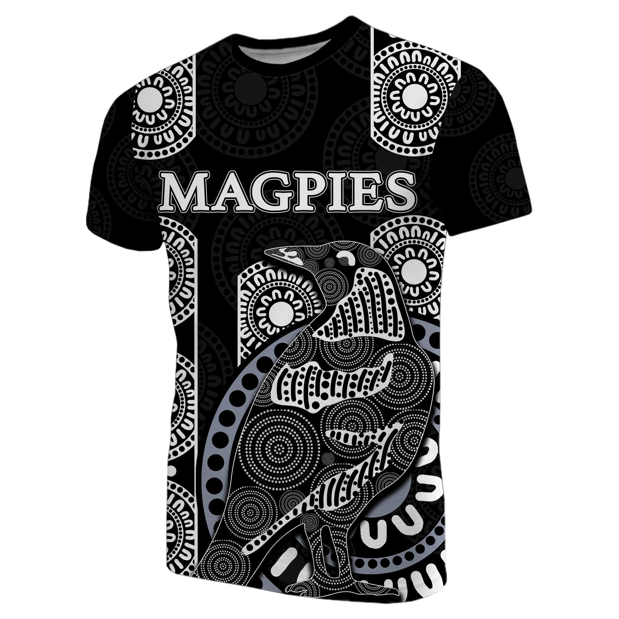 Magpies T shirt Aboriginal - Vibe Hoodie Shop