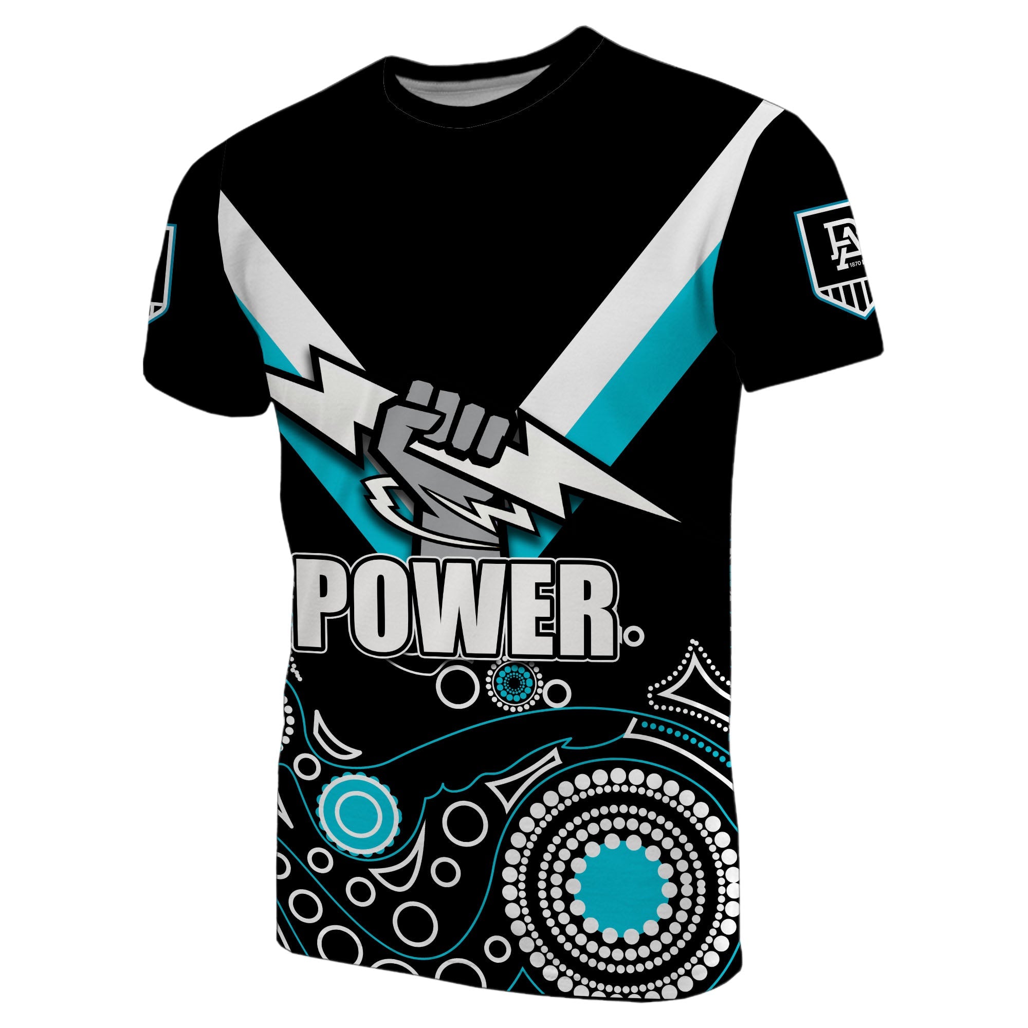 (Custom Personalised) Port Adelaide T shirt Power Aboriginal Simple - Vibe Hoodie Shop