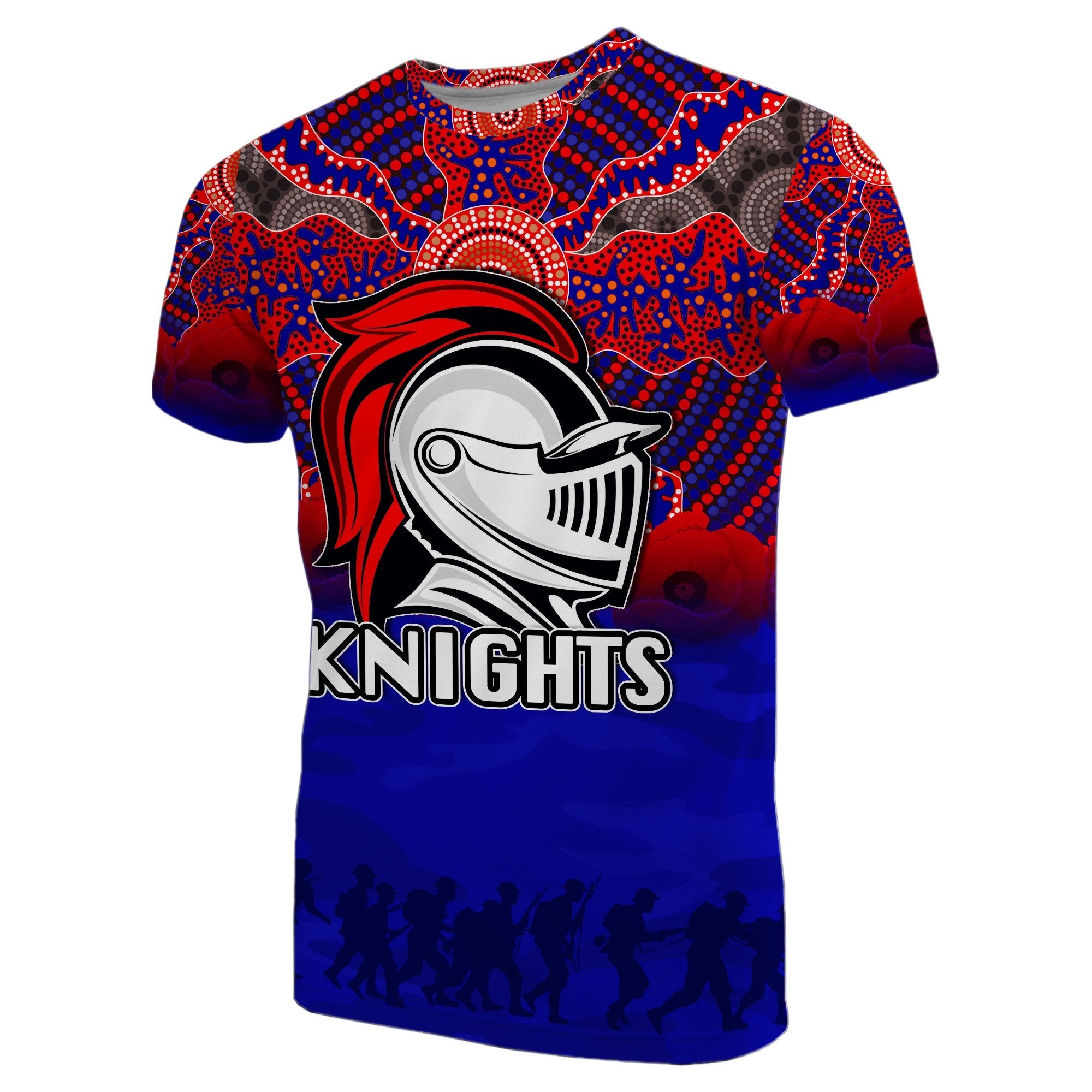 Knights T shirt Aboriginal ANZAC Day - Vibe Hoodie Shop