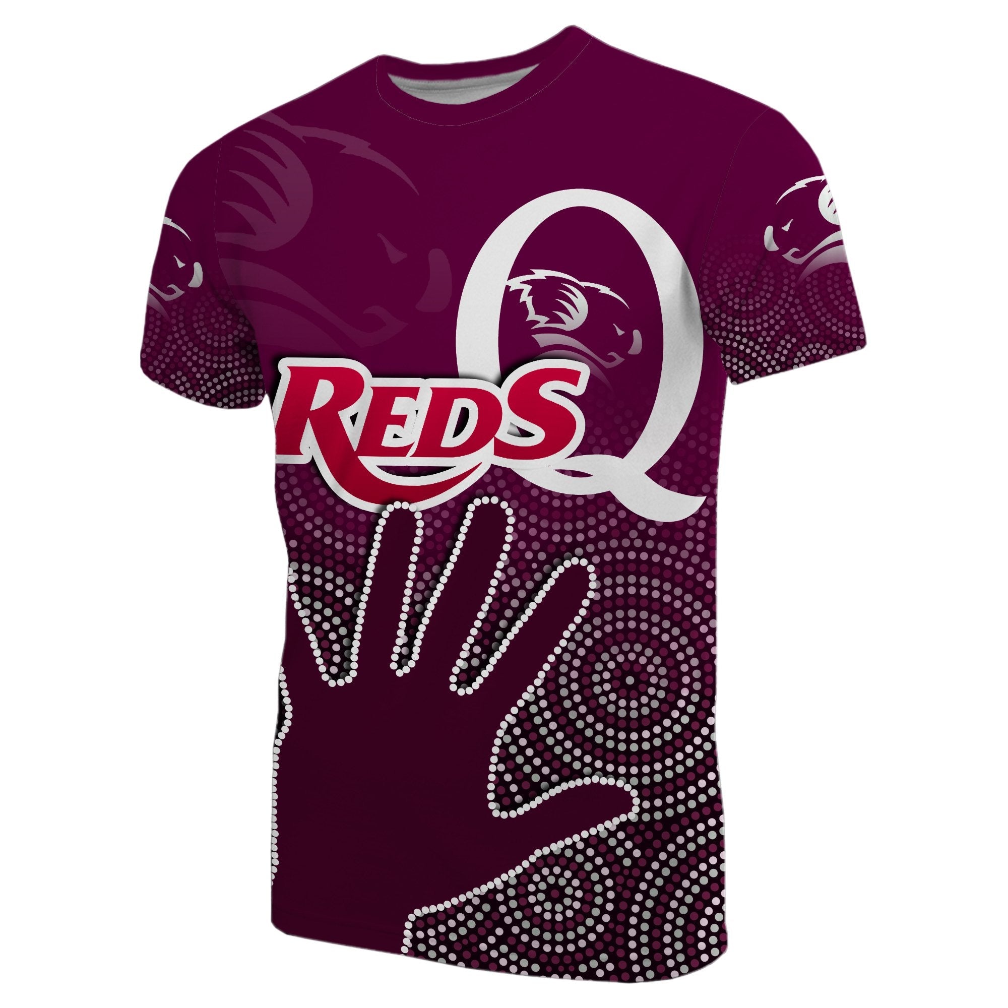 Queensland Reds T shirt Aboriginal - Vibe Hoodie Shop