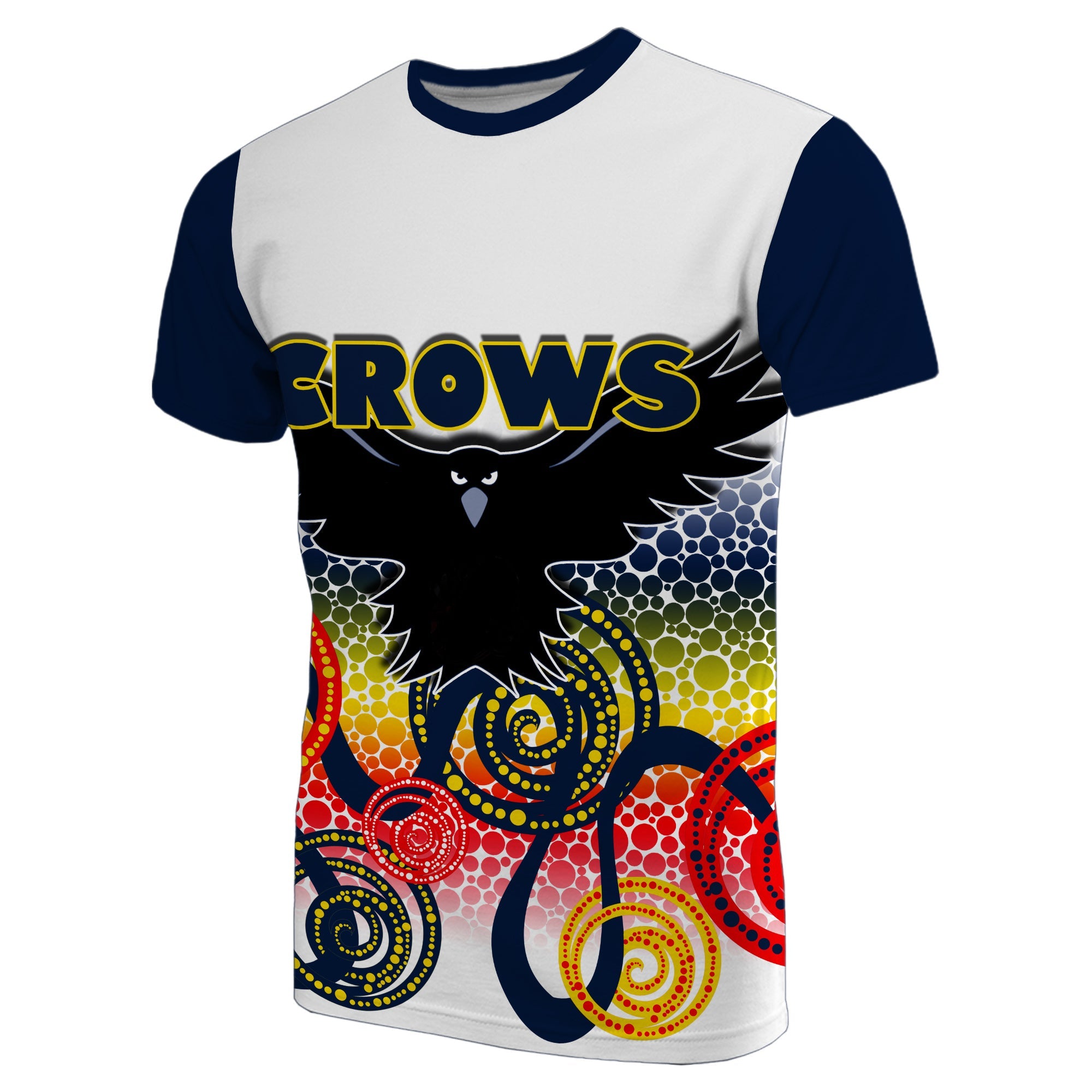 (Custom Personalised) Adelaide Crows T shirt Indigenous White Color - Vibe Hoodie Shop