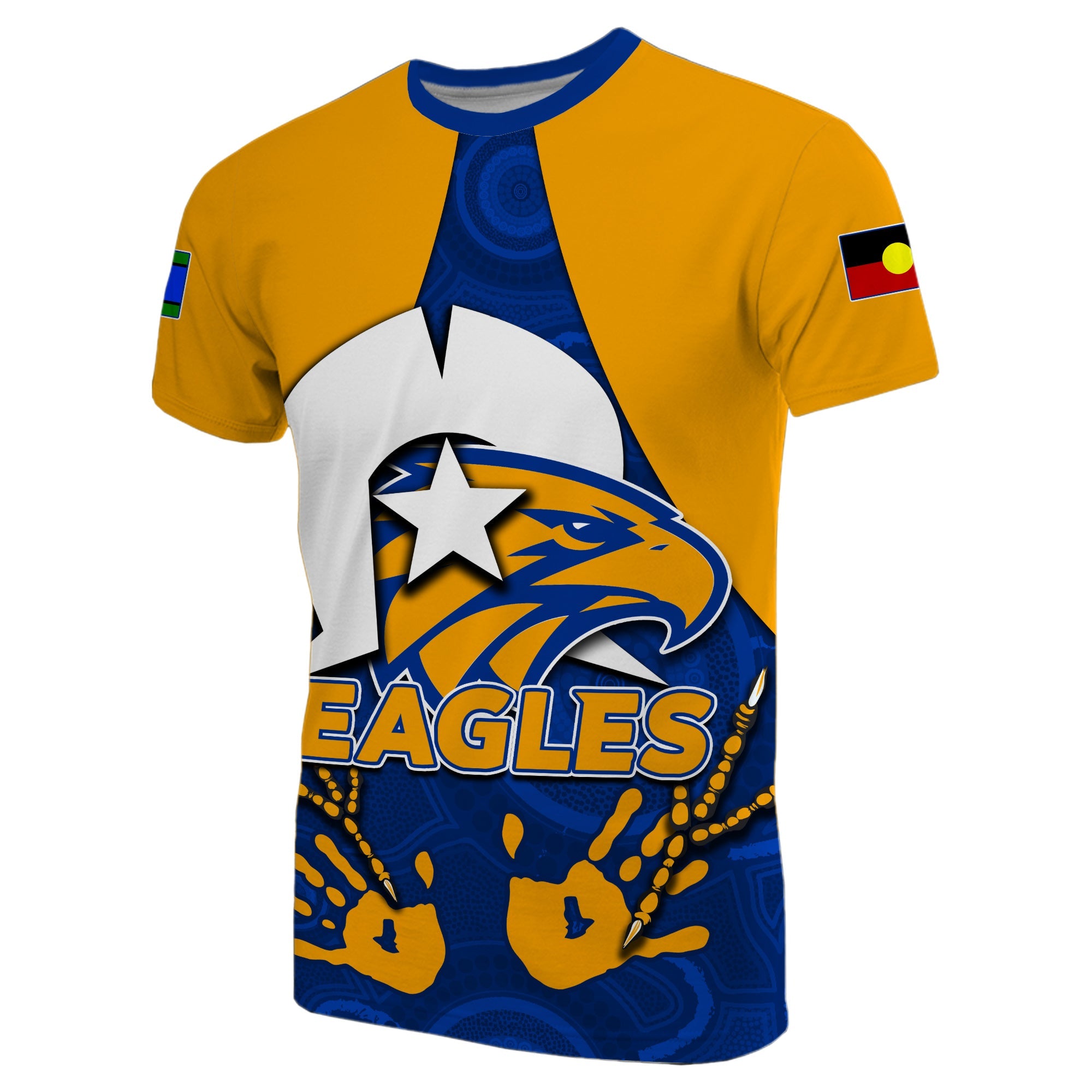 (Custom Personalised) NAIDOC West Coast Eagles T shirt Aboriginal Patterns - Vibe Hoodie Shop