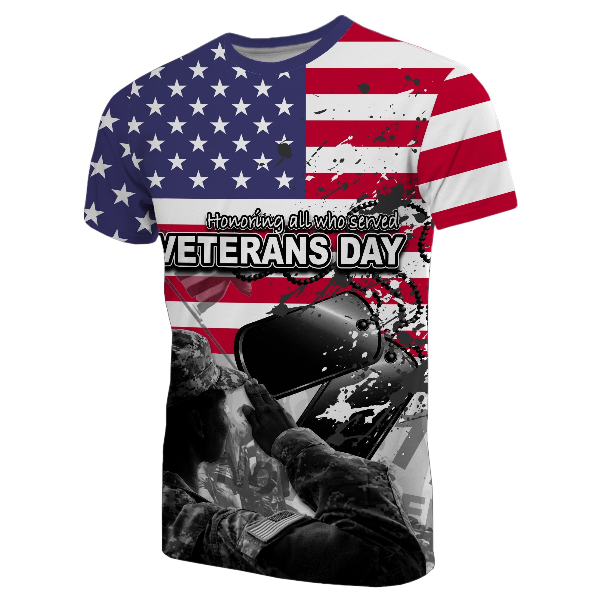 (Custom Personalised) Veterans Day T shirt Flag - Vibe Hoodie Shop