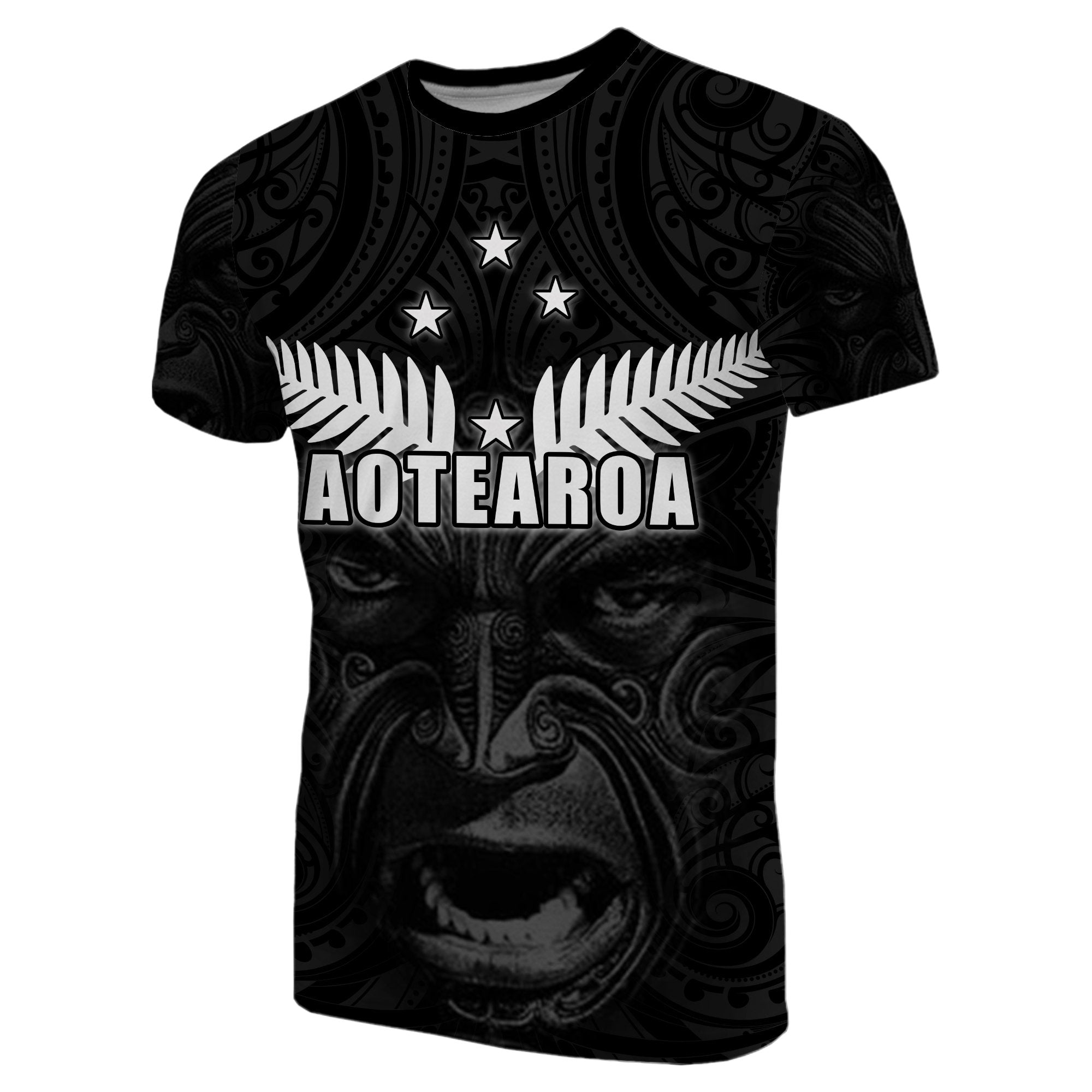 New Zealand Rugby The Haka Tatto Face T shirt - Vibe Hoodie Shop