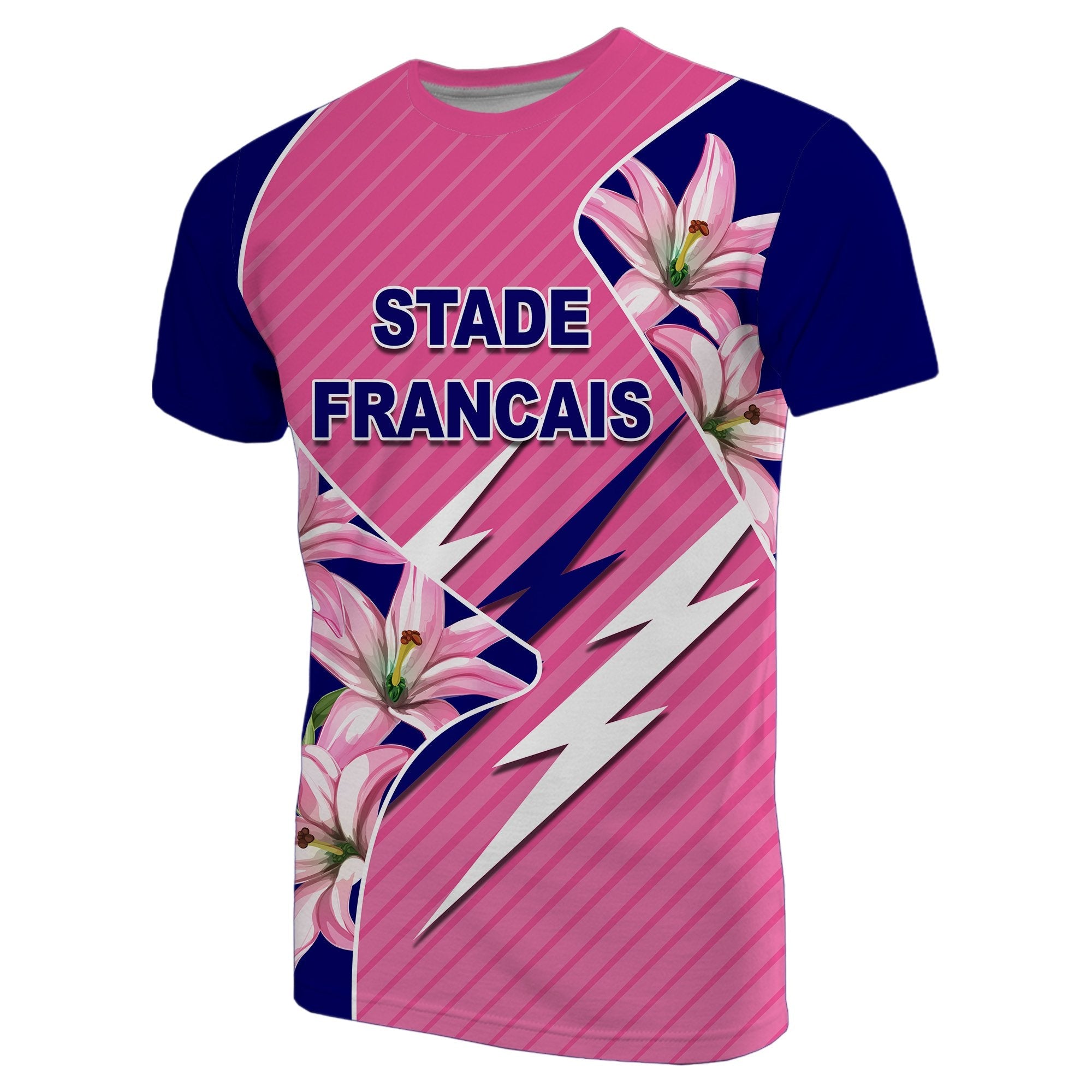 Stade Fran ais T shirt Pink Lillies - Vibe Hoodie Shop