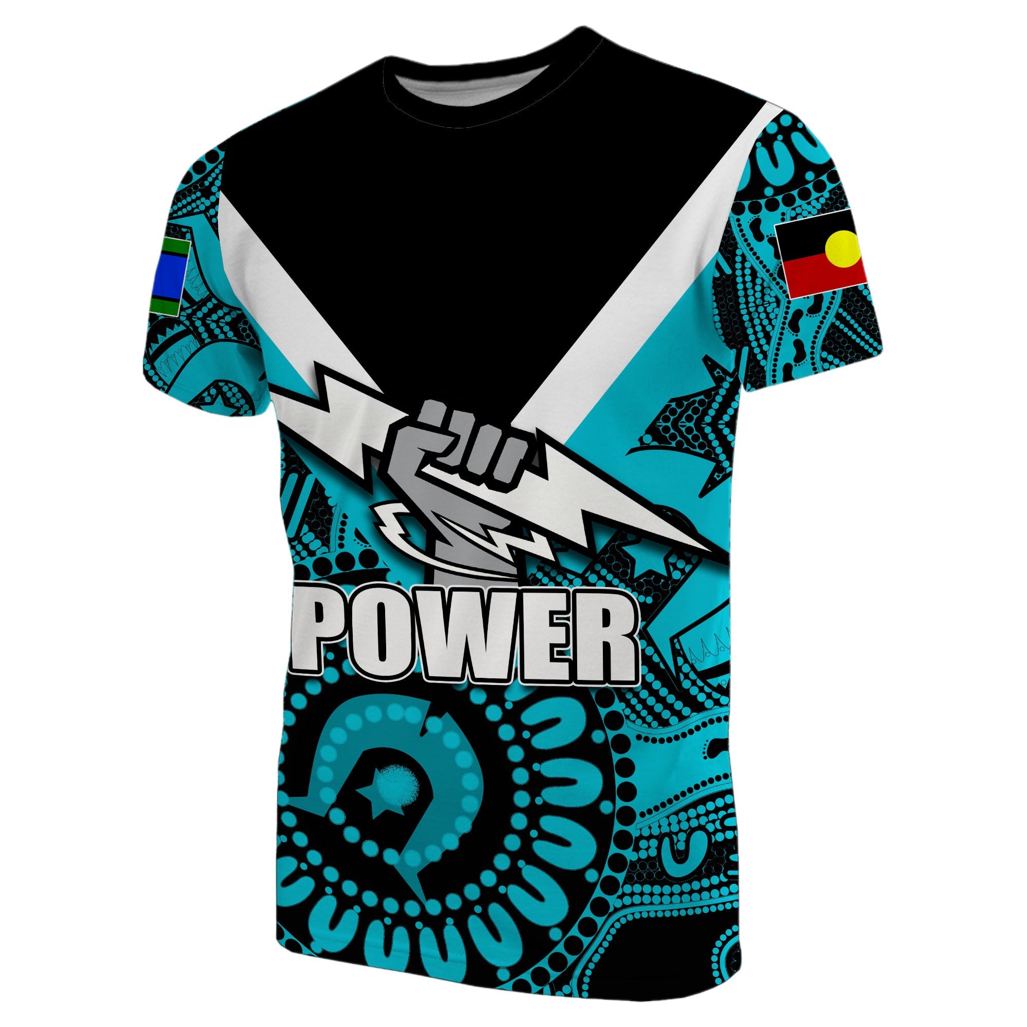 (Custom Personalised) NAIDOC Port Adelaide T shirt NAIDOC Patterns - Vibe Hoodie Shop