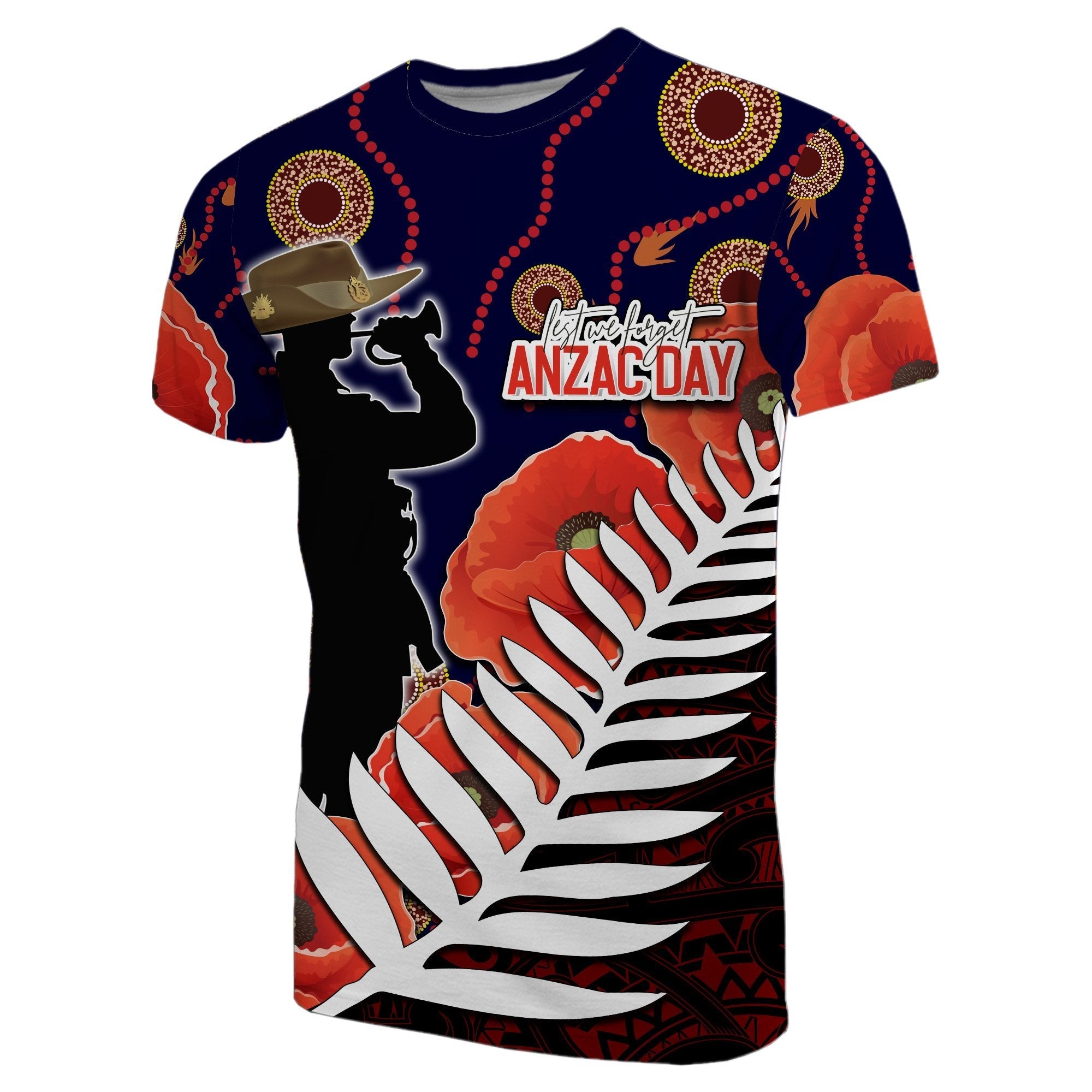 Australia ANZAC Day T shirt Mix Aboriginal - Vibe Hoodie Shop