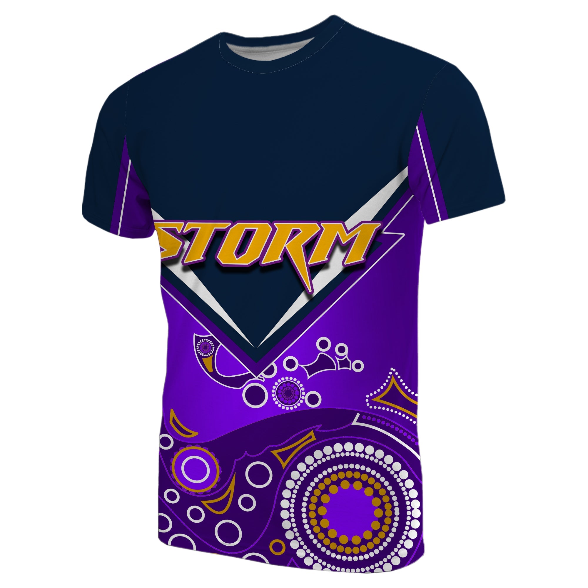 (Custom Personalised) Melbourne Storm T shirt Aboriginal - Vibe Hoodie Shop