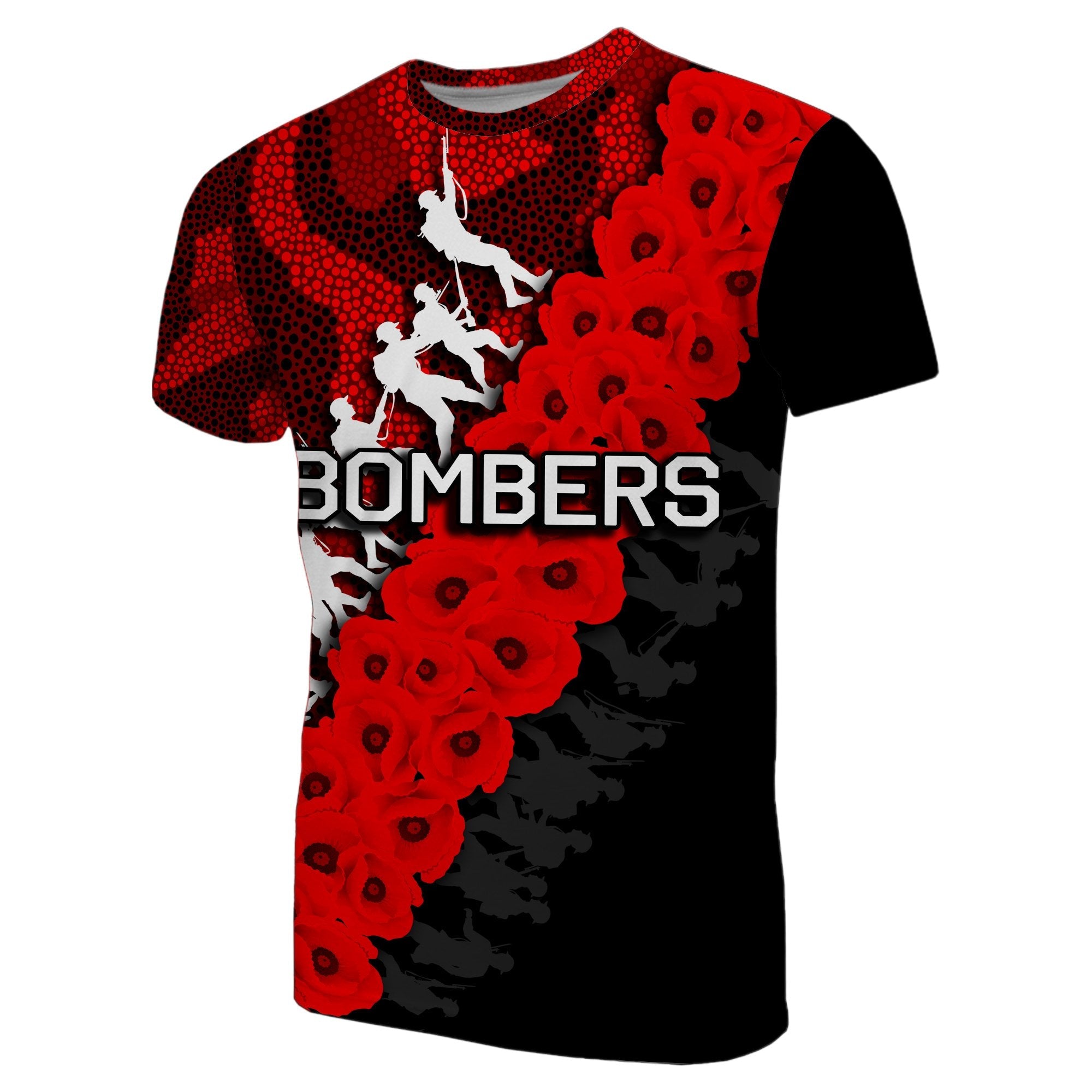 Bombers T shirt ANZAC Day Army Aboriginal Patterns - Vibe Hoodie Shop