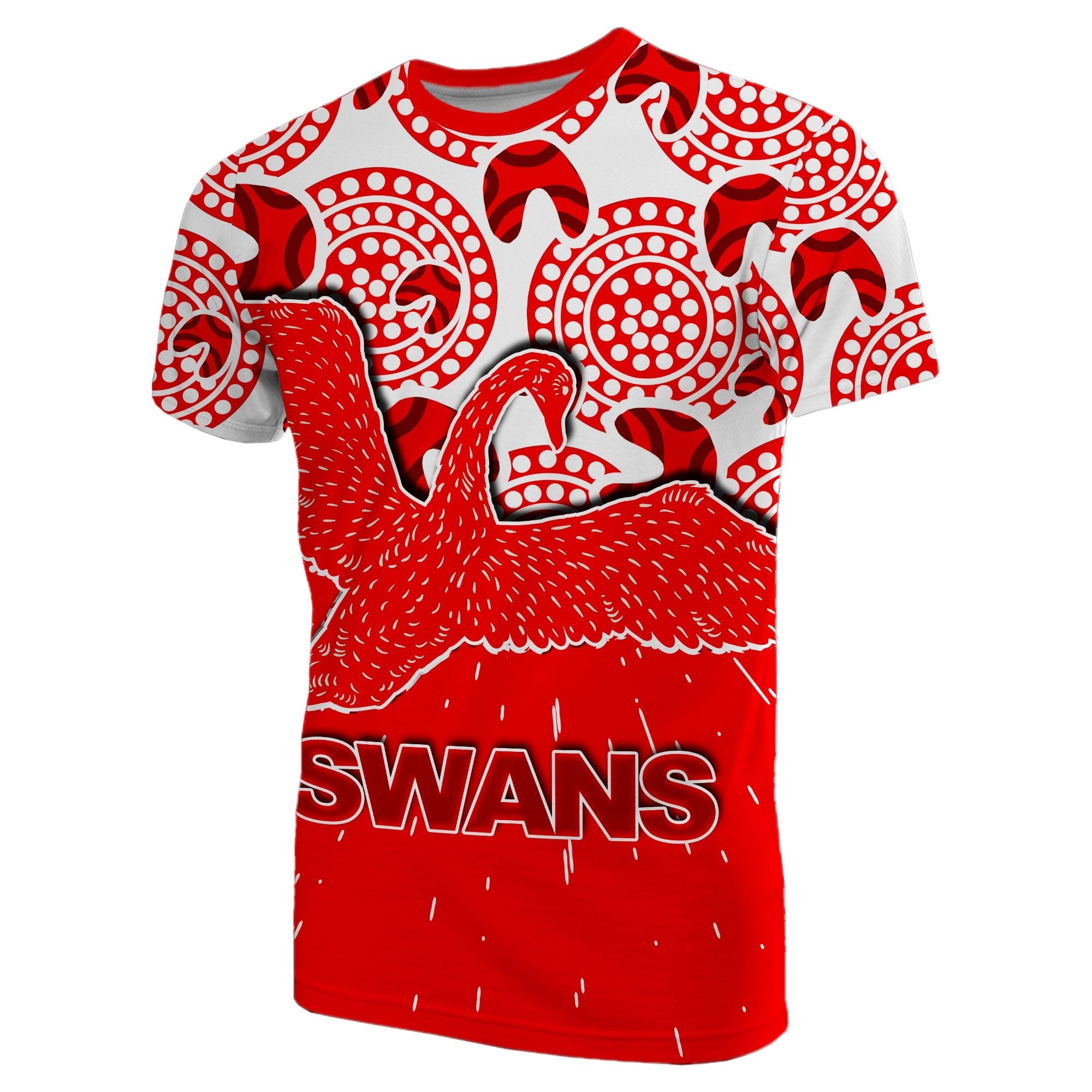 (Custom Personalised) Sydney Swans T shirt Aboriginal Patterns - Vibe Hoodie Shop