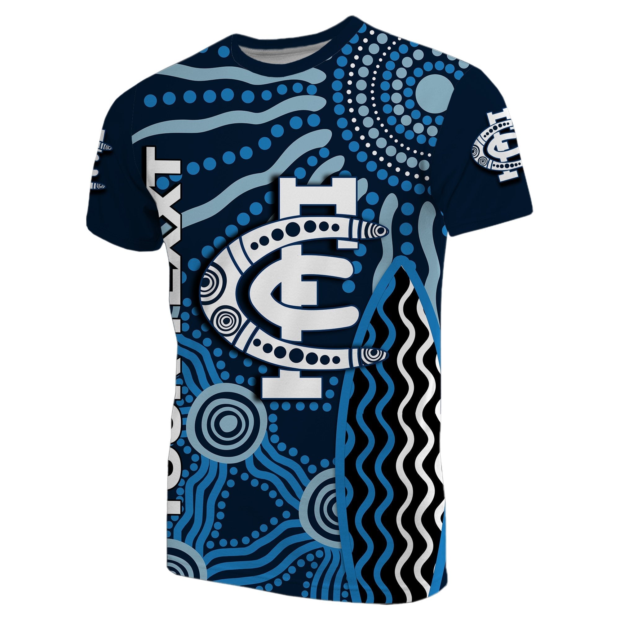 (Custom Personalised) Carlton Blues T shirt Aborigial - Vibe Hoodie Shop