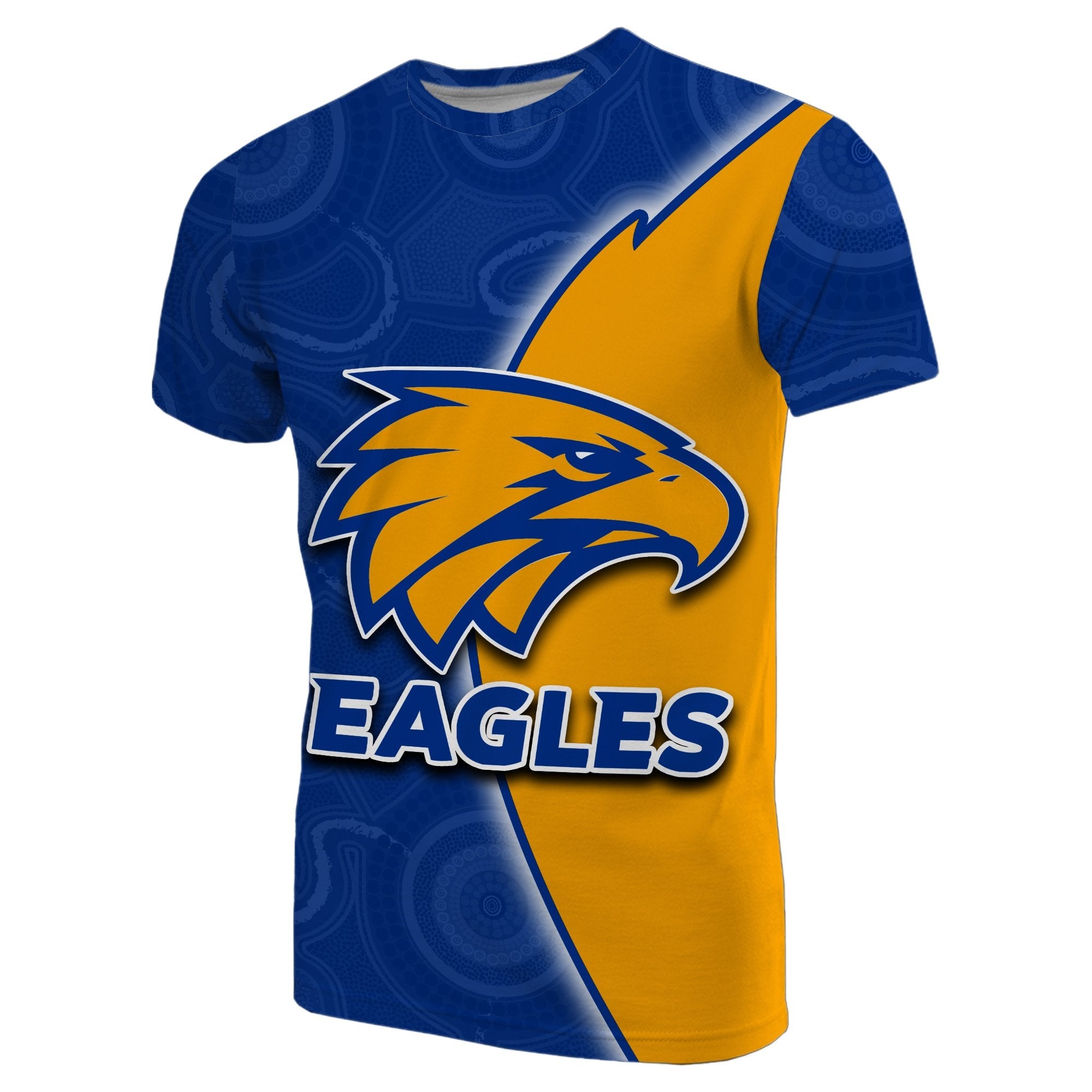 West Coast Eagles T shirt Aboriginal Patterns Half Style - Vibe Hoodie Shop