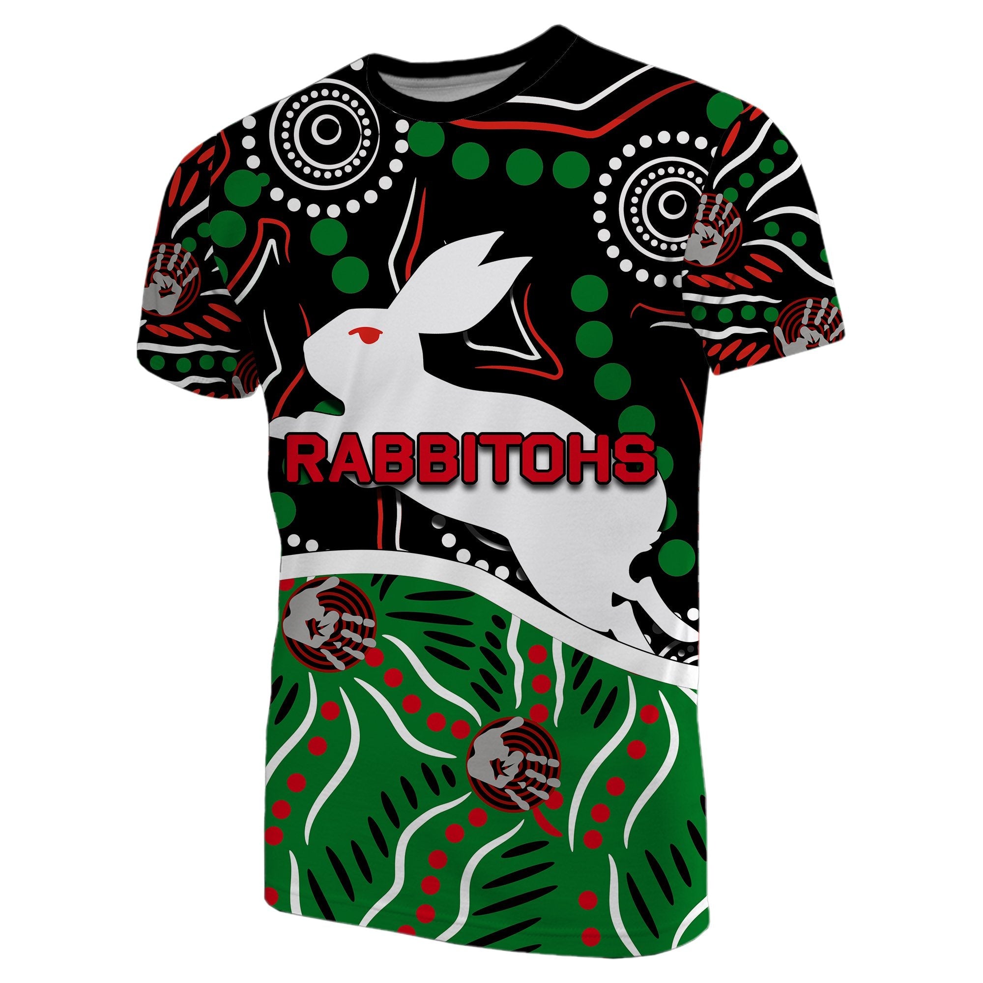 Rabbitohs T shirt Aboriginal - Vibe Hoodie Shop