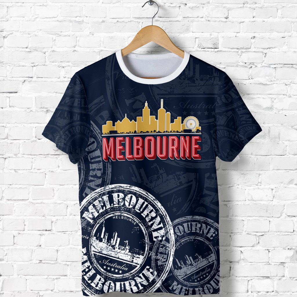 T shirt - Melbourne Stamp T shirt - Unisex - Vibe Hoodie Shop