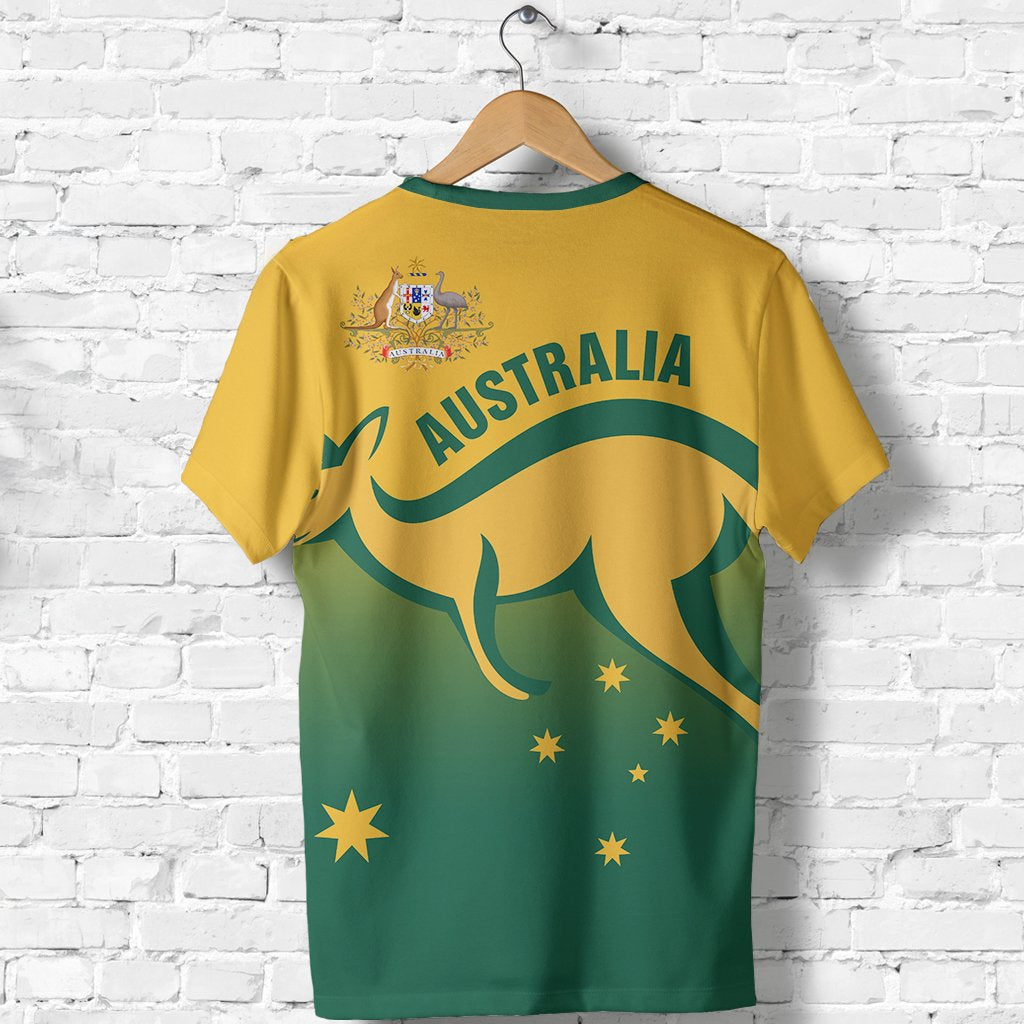 T shirt - Kangaroo T shirt Australian Coat Of Arms National Color - Unisex - Vibe Hoodie Shop