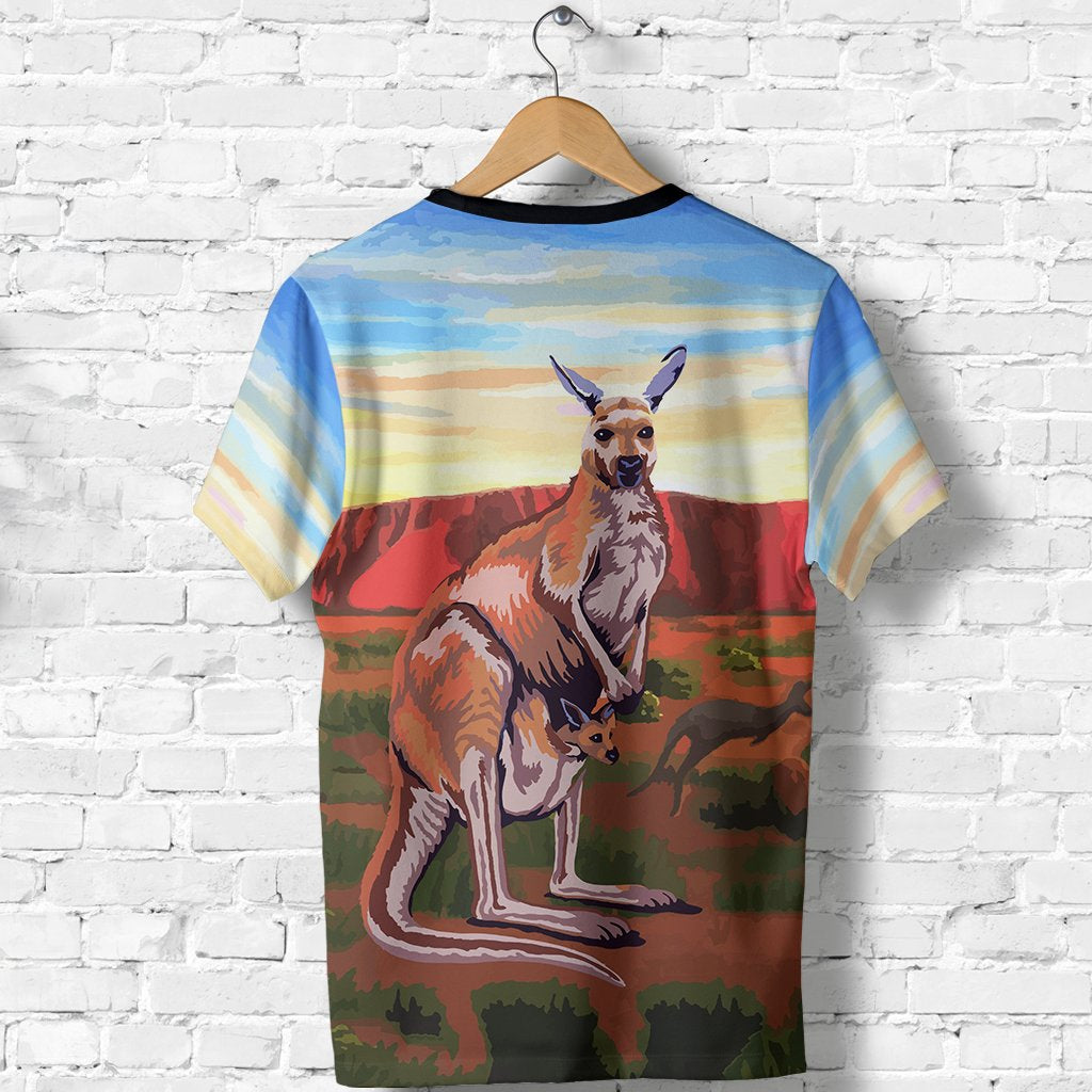 Australia T shirt - Kangaroo T shirt Uluru Landscape Art - Vibe Hoodie Shop