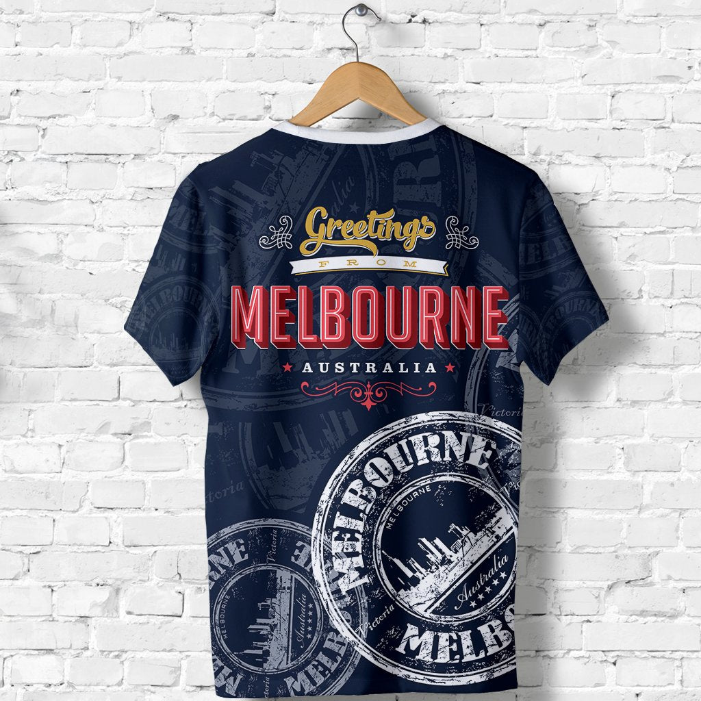 T shirt - Melbourne Stamp T shirt - Unisex - Vibe Hoodie Shop