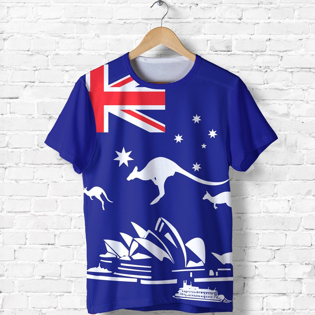 T shirt - Opera Sydney T shirt Flag Kangaroo Southern Cross Australia - Unisex - Vibe Hoodie Shop