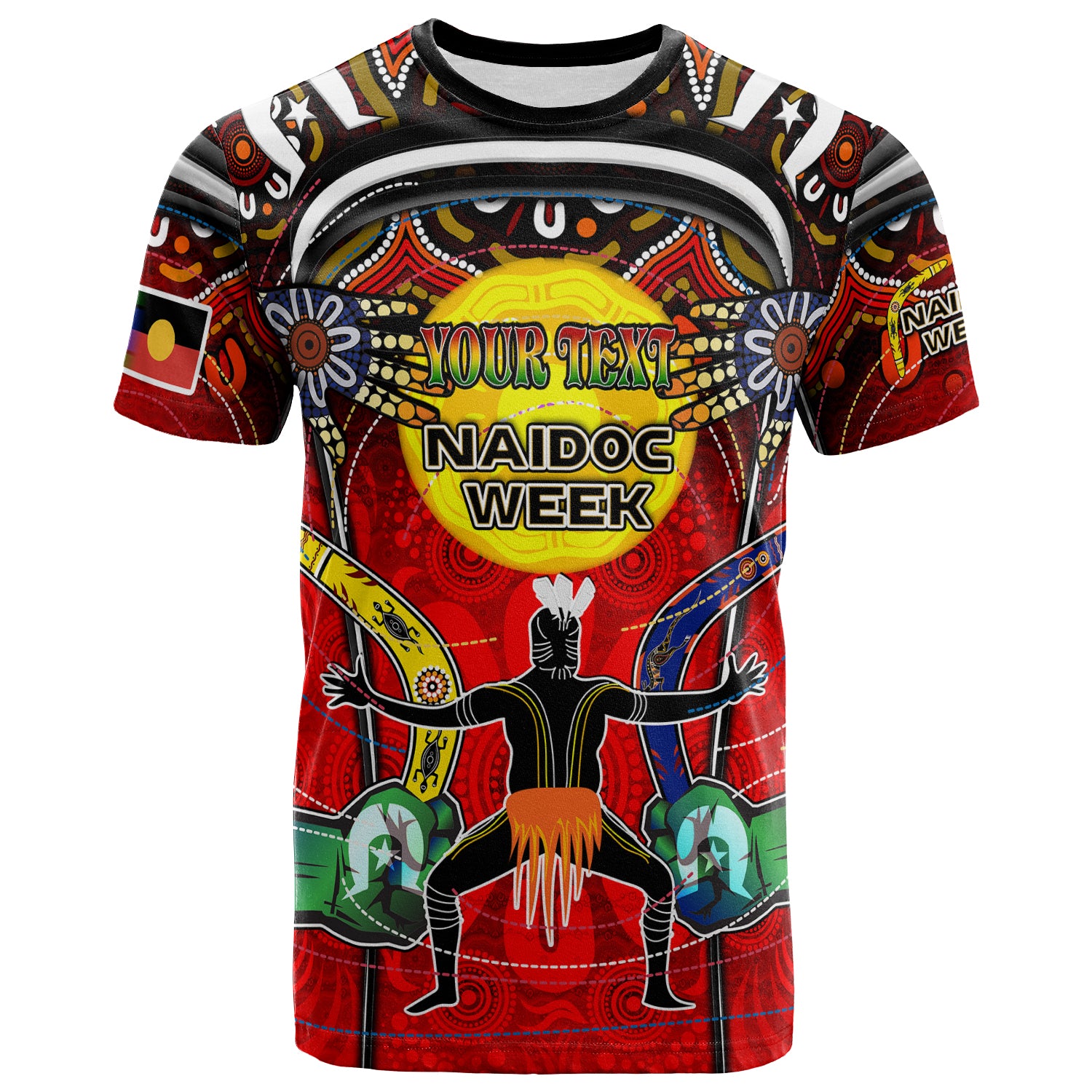 Australia NAIDOC Week 2023 T-shirt - Custom Celebrate NAIDOC Week 2023 Aboriginal Inspired Culture "Get up, Stand up, Show up" T-Shirt - Vibe Hoodie Shop