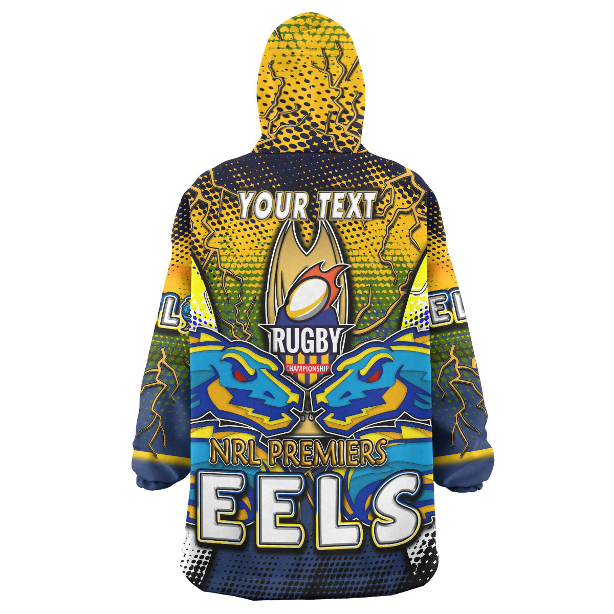 Eels Rugby Snug Hoodie - Custom Eels Rugby League Final Series Champions Personalised Name And Number Wearable Blanket Hoodie - Vibe Hoodie Shop