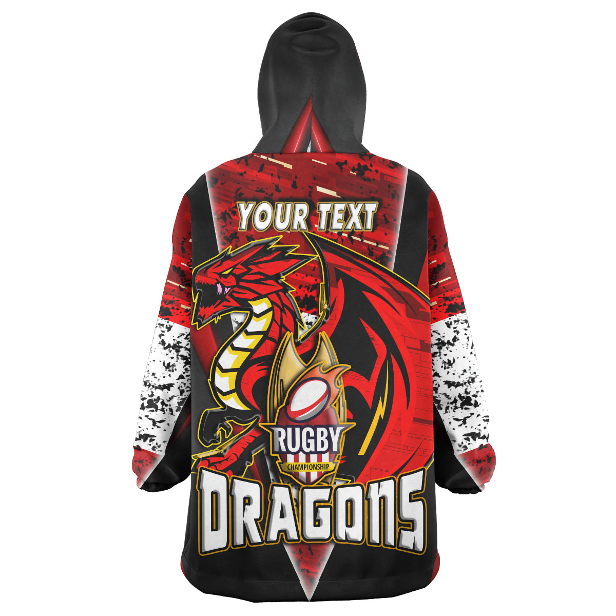 St. George Rugby Snug Hoodie - Custom Dragon Rugby Cup Final Series Champions Sport Style Personalised Player And Number Wearable Blanket Hoodie - Vibe Hoodie Shop