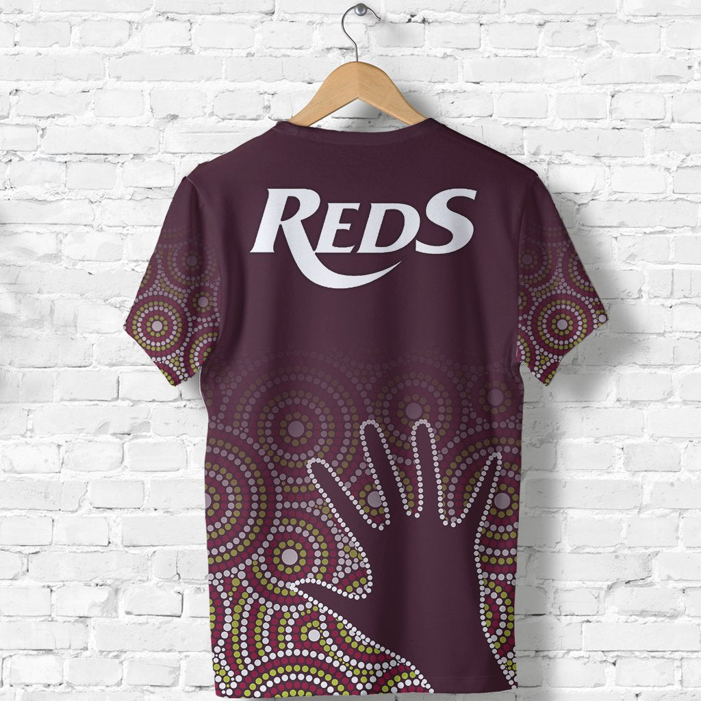 Queensland Reds Indigenous T shirt Hand Aboriginal - Koala - Vibe Hoodie Shop