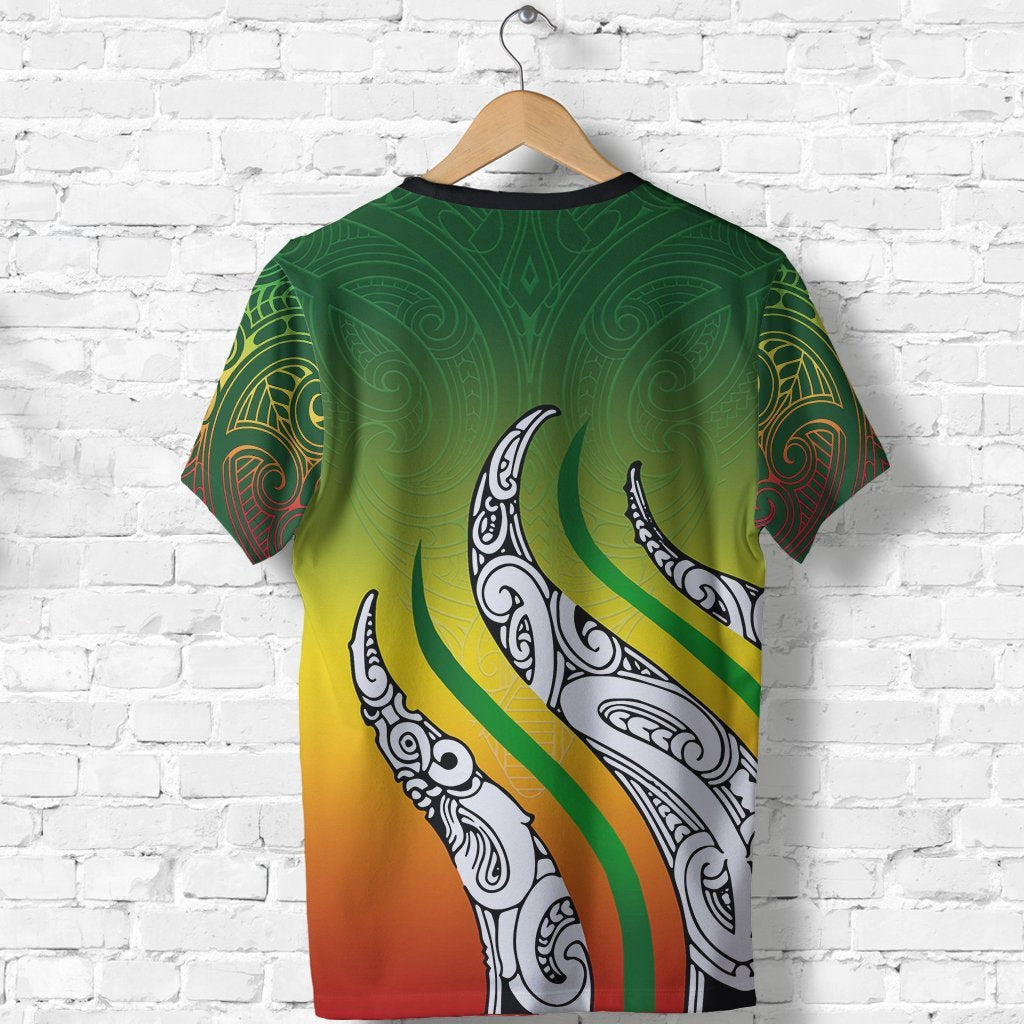 New Zealand Shirt, Aotearoa Koru Rastafari Fire Style T shirt - Vibe Hoodie Shop